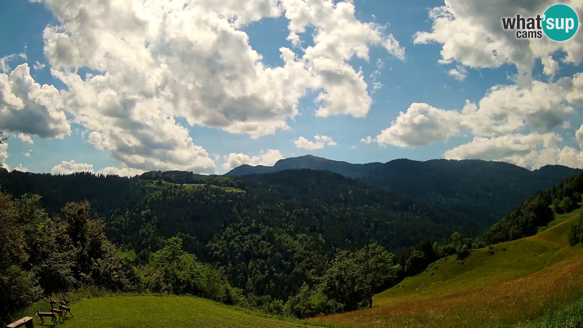 Webcam Brunarica Dražgoše – Live View of Ratitovec (1666 m)