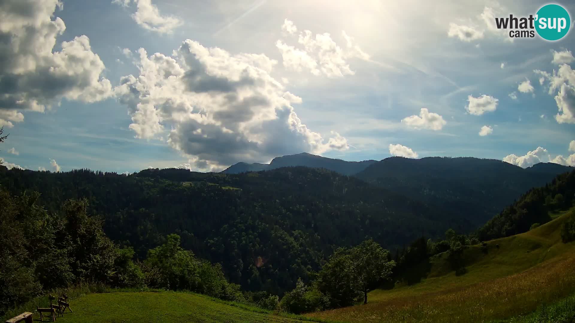Webcam Brunarica Dražgoše – Liveblick auf Ratitovec (1666 m)