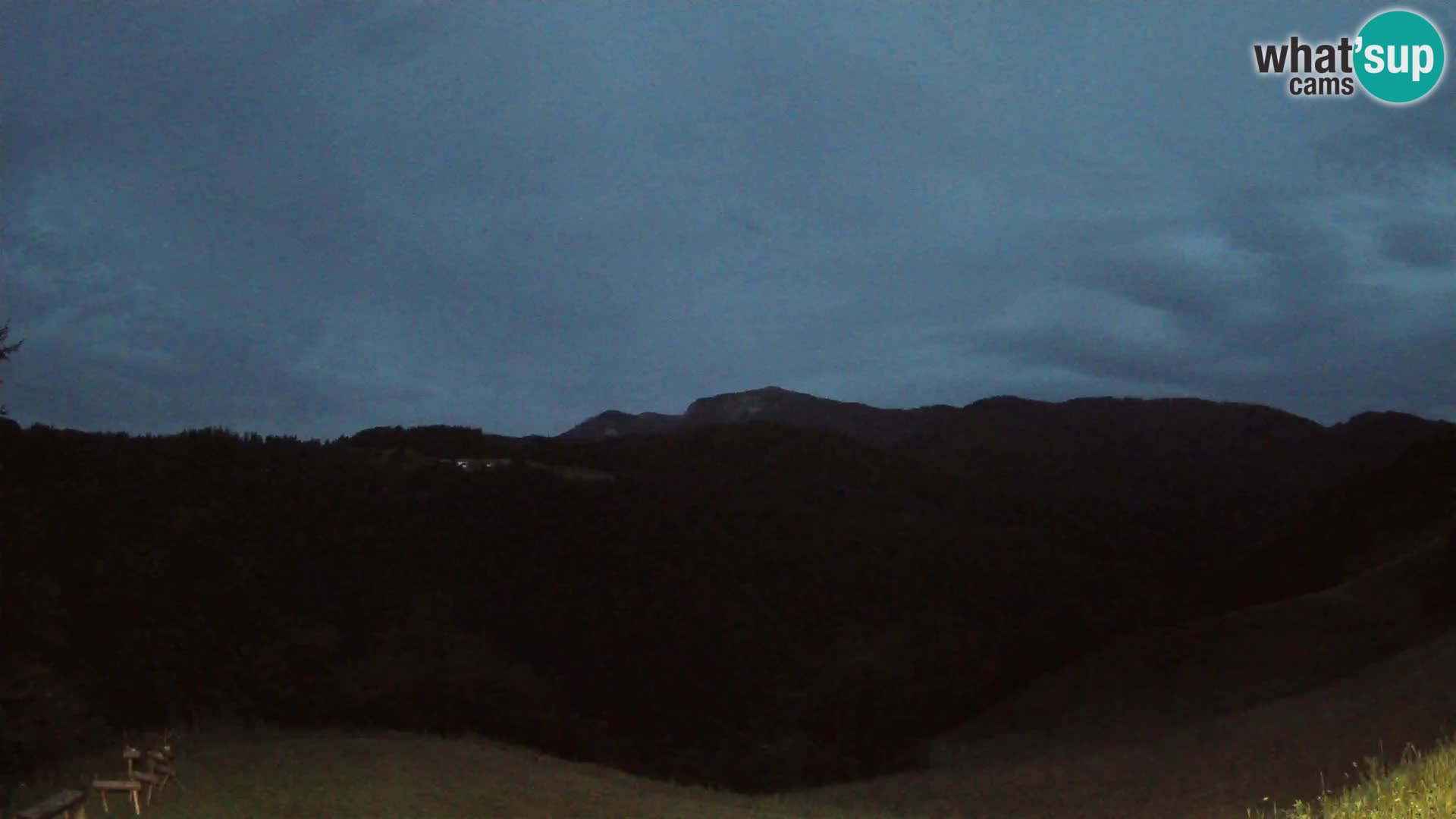 Webcam Brunarica Dražgoše – Vista live sul Ratitovec (1666 m)