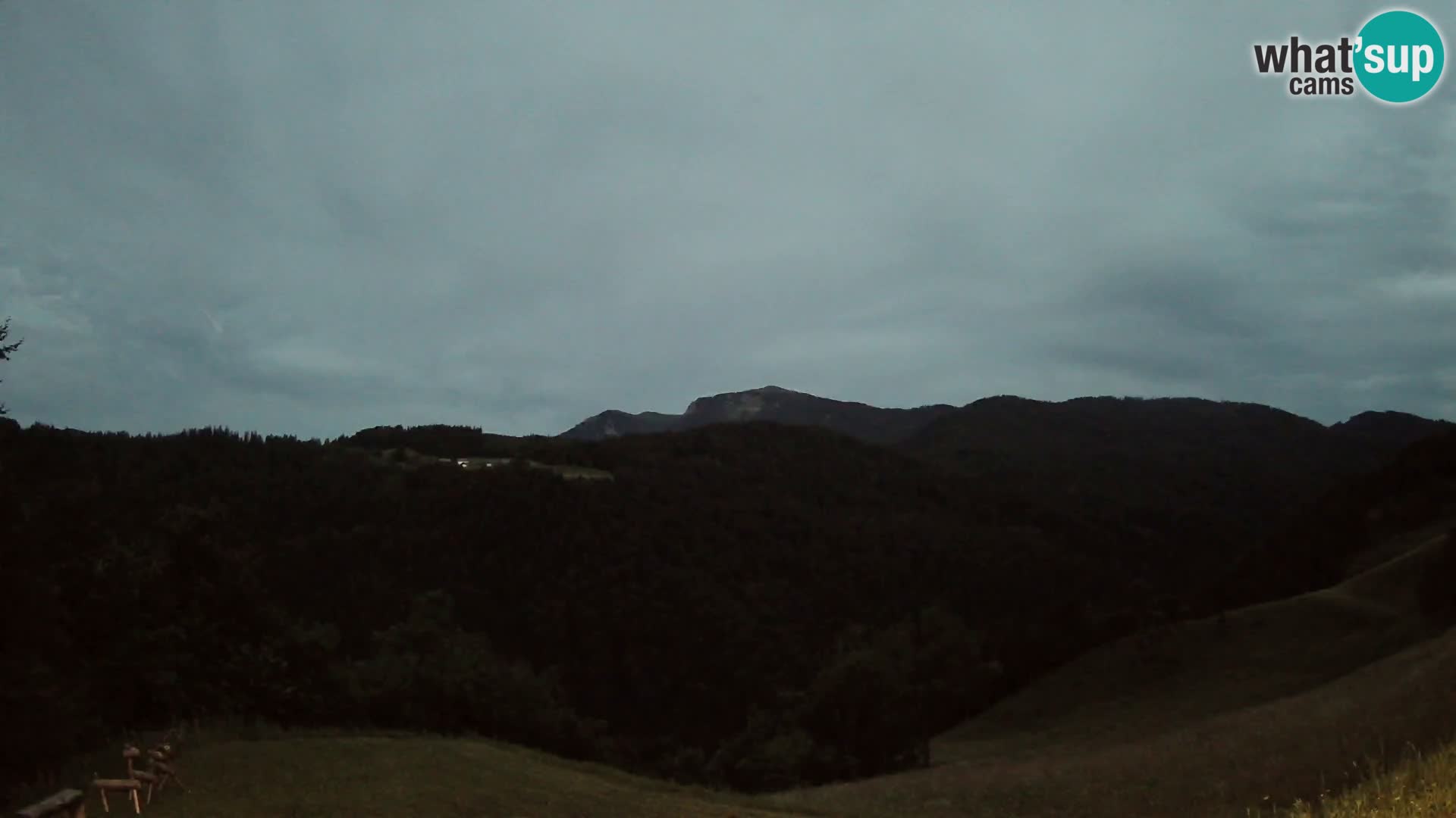 Spletna kamera Brunarica Dražgoše – Pogled v živo na Ratitovec (1666 m)