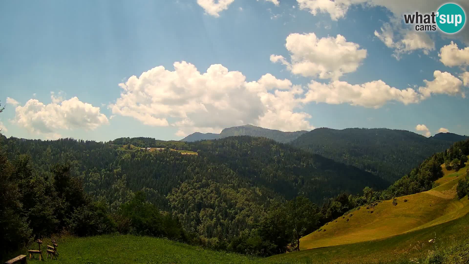 Webcam Brunarica Dražgoše – Live View of Ratitovec (1666 m)