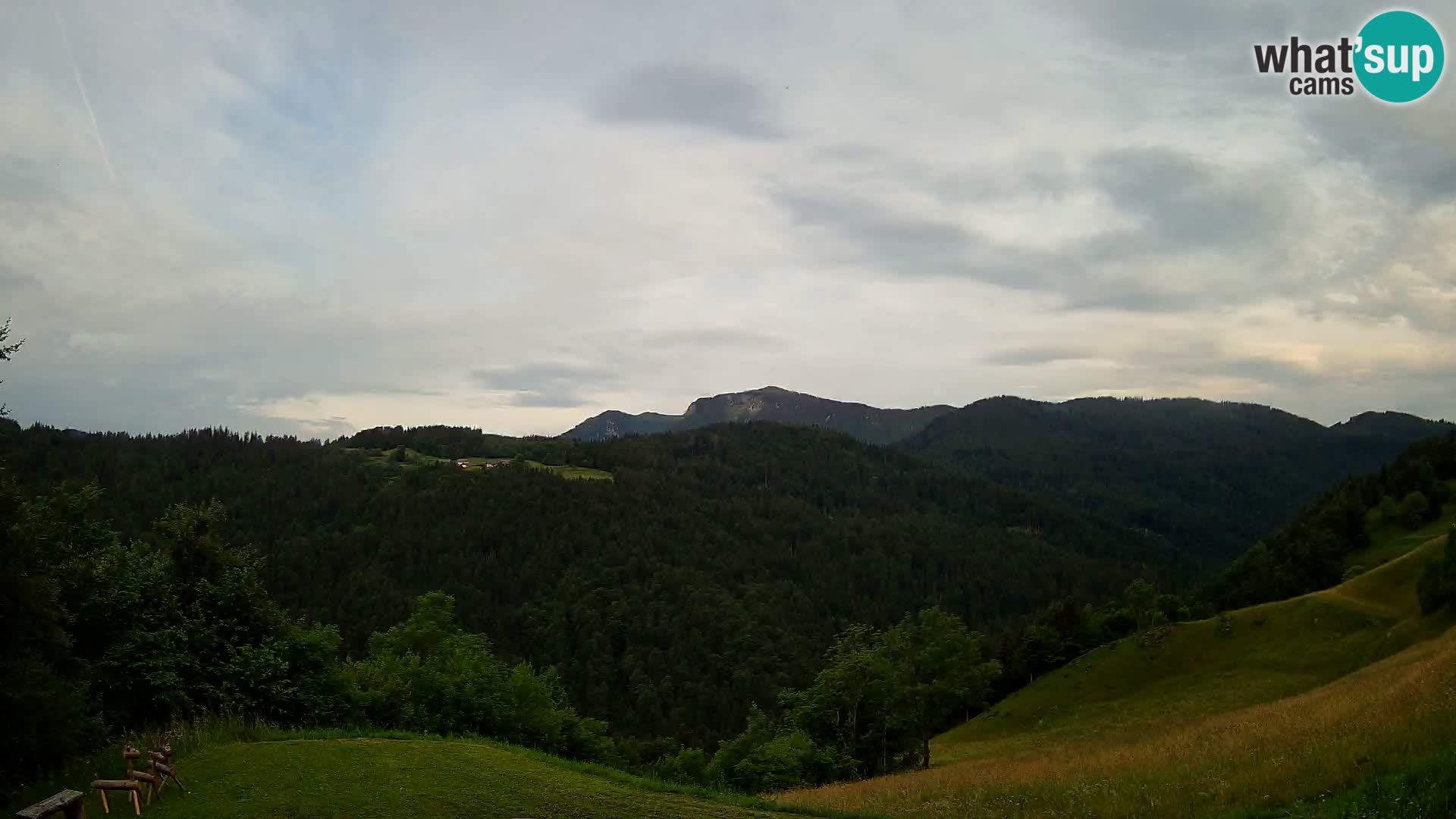 Webcam Brunarica Dražgoše – Live View of Ratitovec (1666 m)