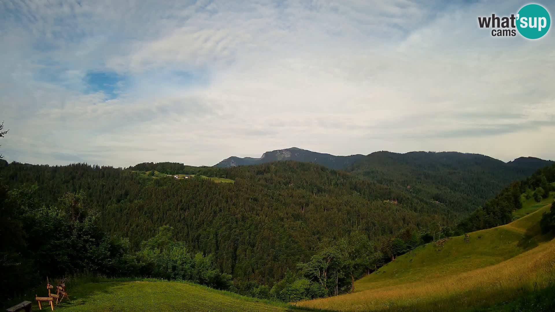 Webcam Brunarica Dražgoše – Live View of Ratitovec (1666 m)