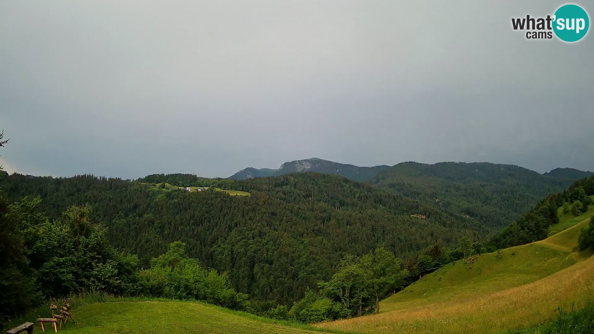 Webcam Brunarica Dražgoše – Liveblick auf Ratitovec (1666 m)