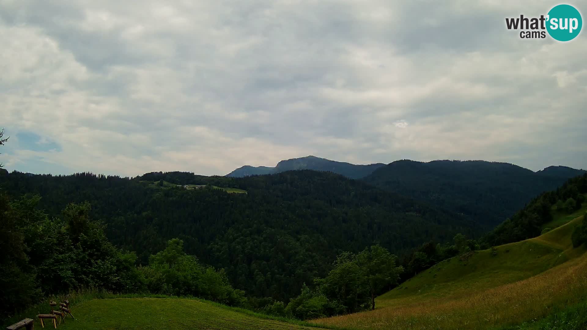 Webcam Brunarica Dražgoše – Live View of Ratitovec (1666 m)