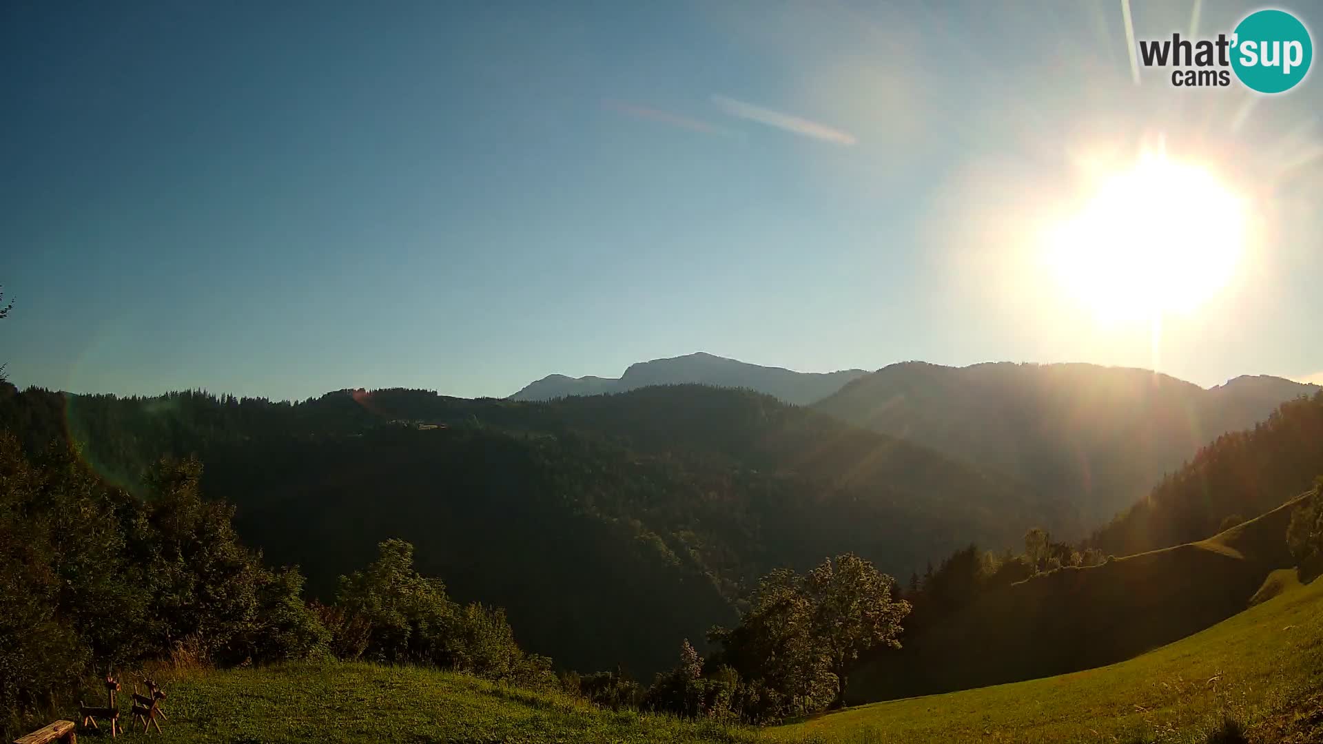 Spletna kamera Brunarica Dražgoše – Pogled v živo na Ratitovec (1666 m)