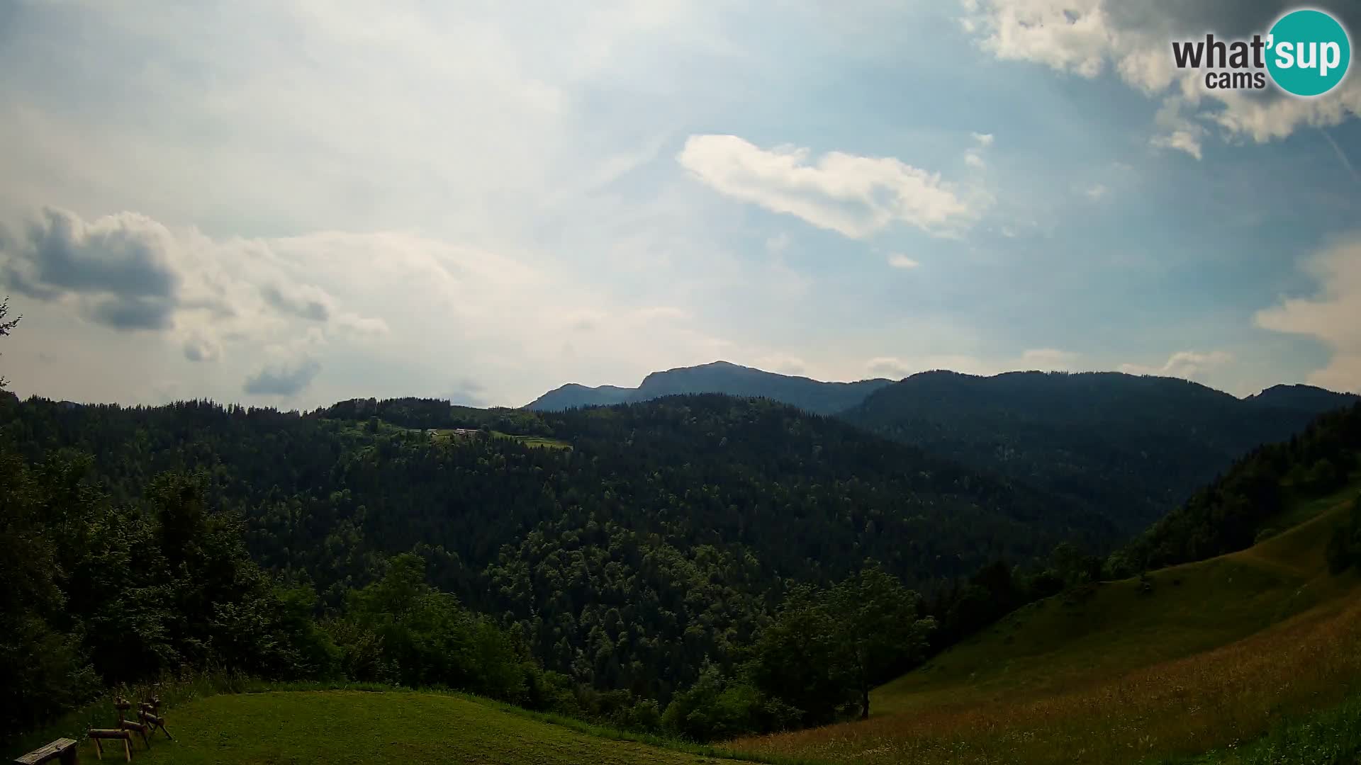 Webcam Brunarica Dražgoše – Live View of Ratitovec (1666 m)
