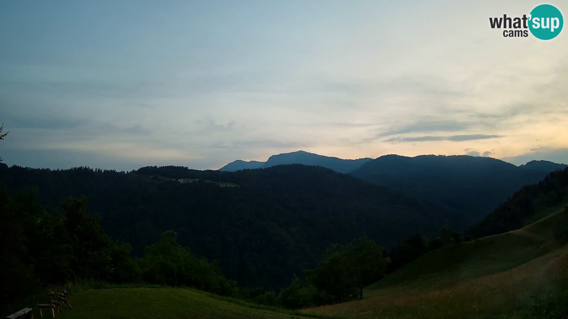 Spletna kamera Brunarica Dražgoše – Pogled v živo na Ratitovec (1666 m)