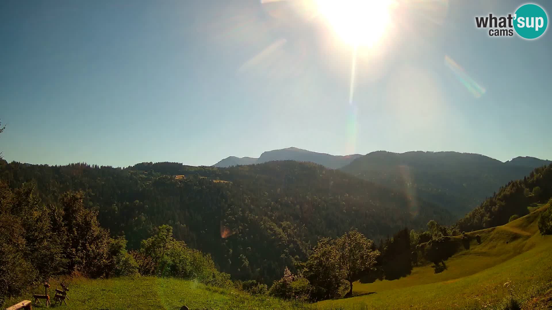Webcam Brunarica Dražgoše – Live View of Ratitovec (1666 m)
