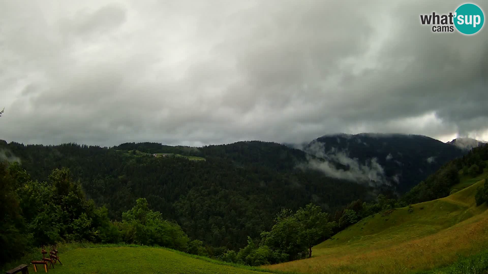Webcam Brunarica Dražgoše – Live View of Ratitovec (1666 m)