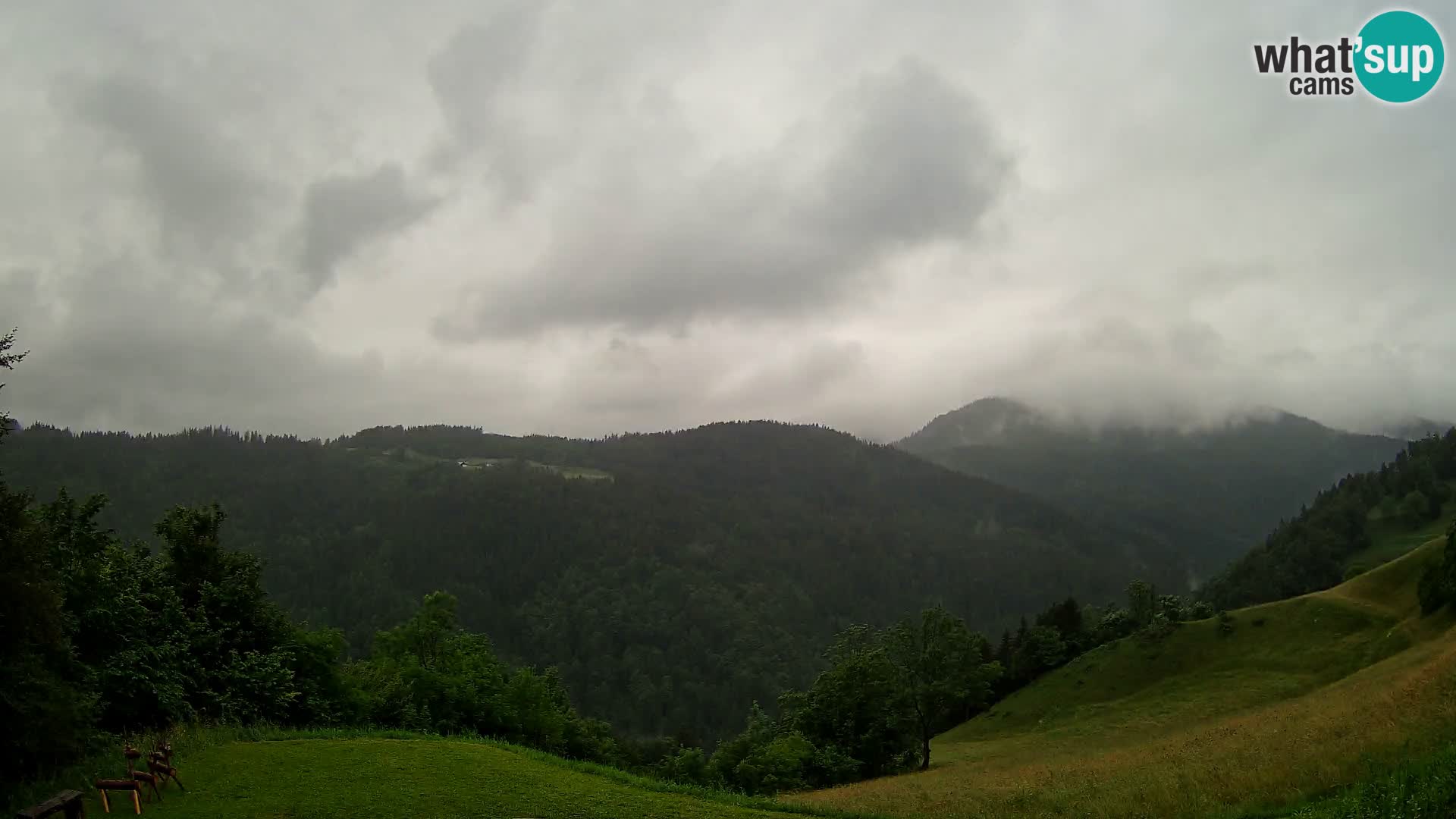 Webcam Brunarica Dražgoše – Liveblick auf Ratitovec (1666 m)