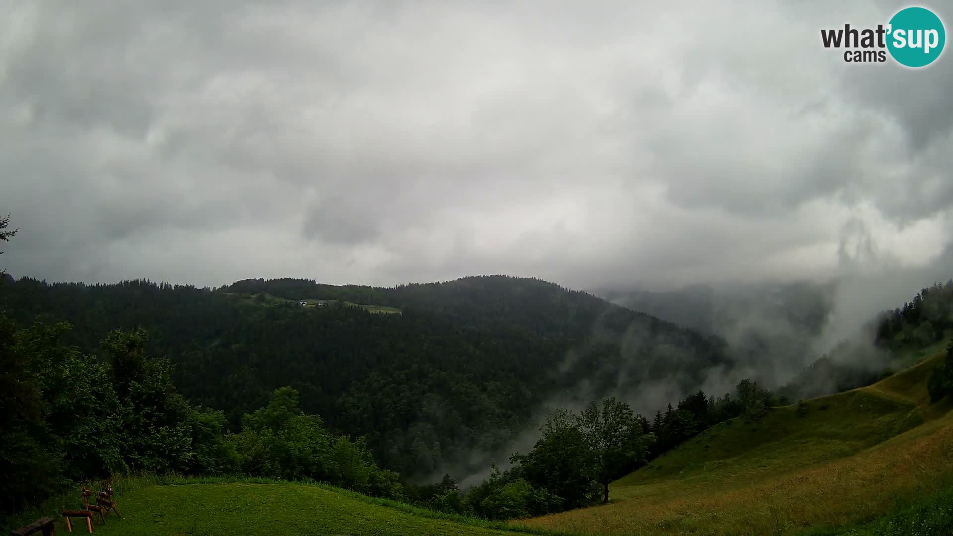 Webcam Brunarica Dražgoše – Live View of Ratitovec (1666 m)