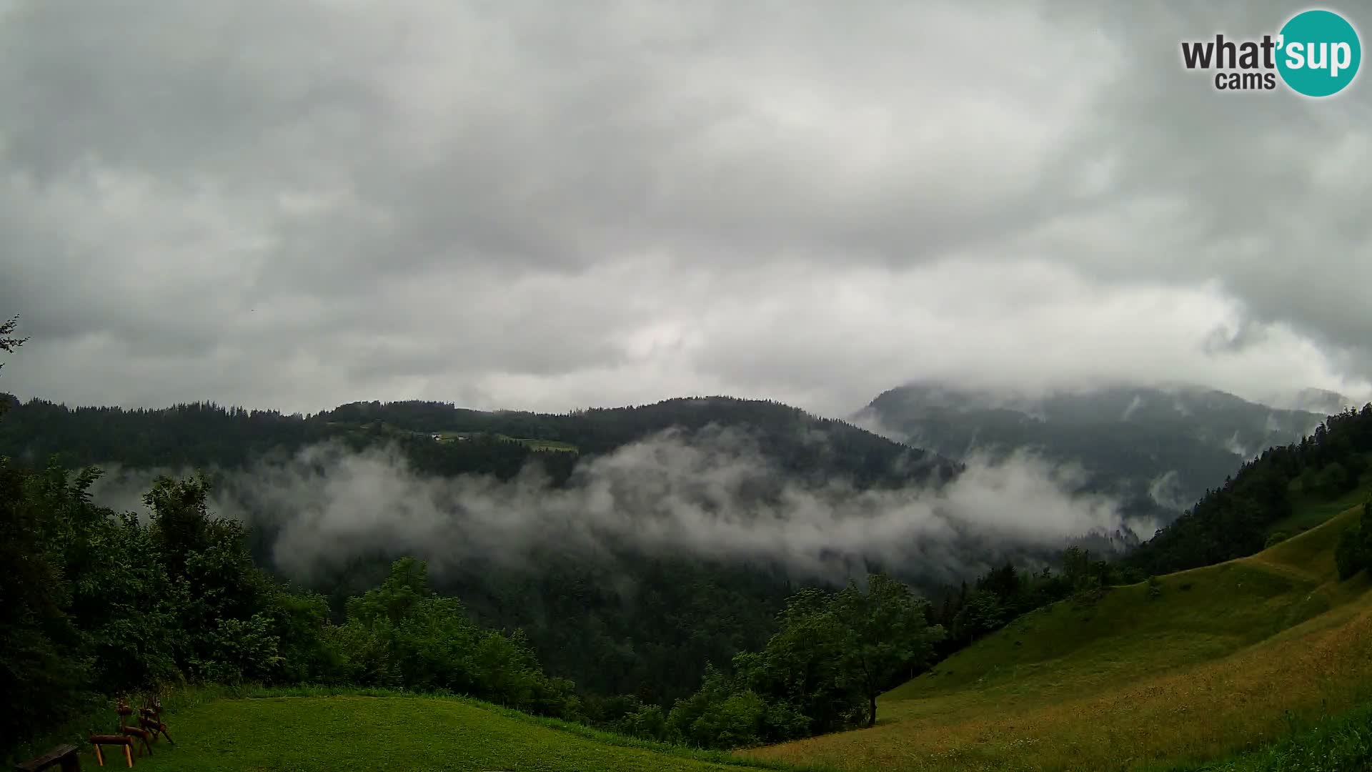 Webcam Brunarica Dražgoše – Liveblick auf Ratitovec (1666 m)