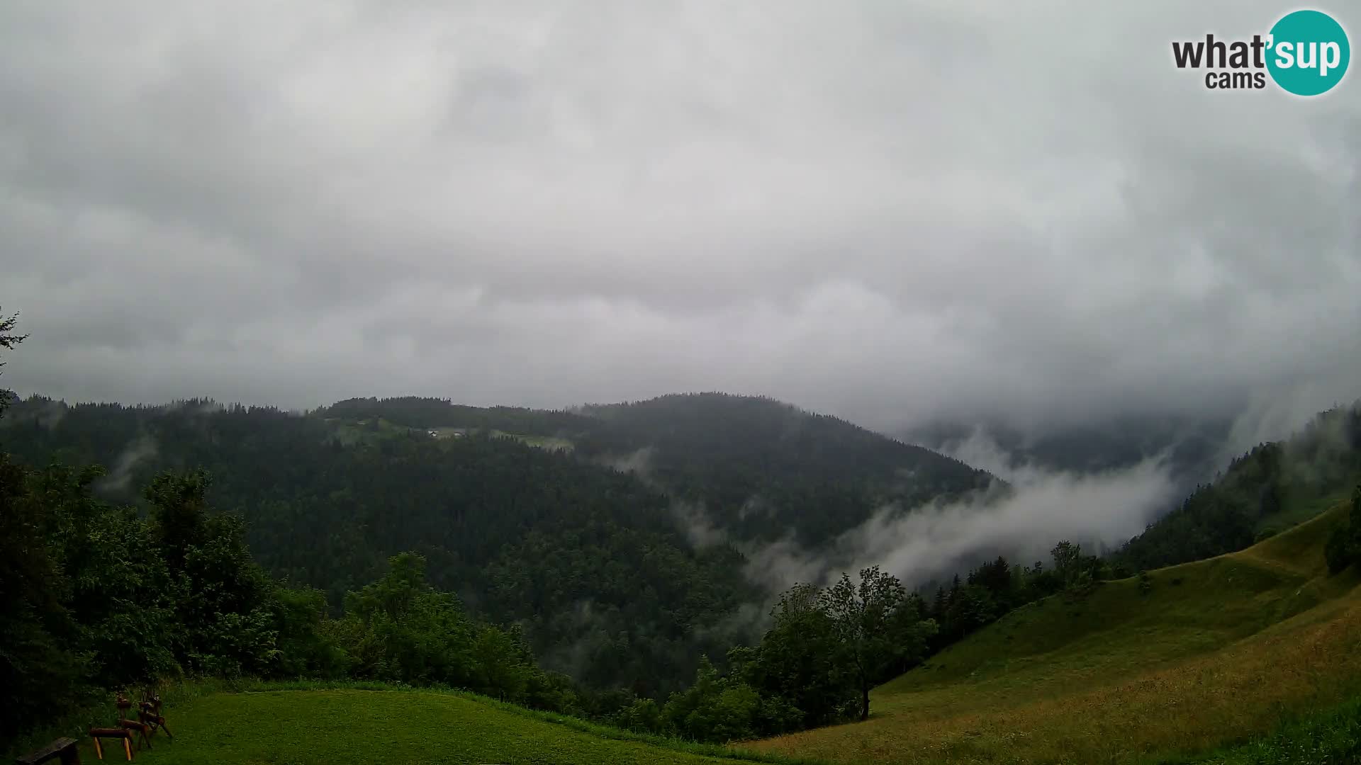 Webcam Brunarica Dražgoše – Live View of Ratitovec (1666 m)