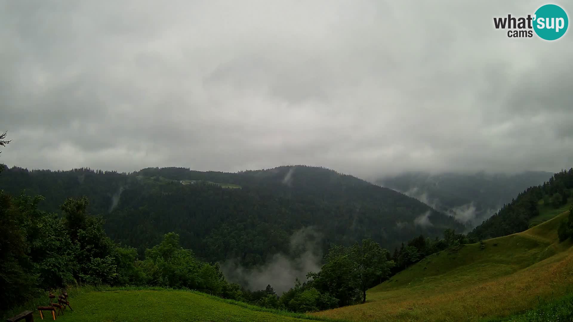 Webcam Brunarica Dražgoše – Liveblick auf Ratitovec (1666 m)