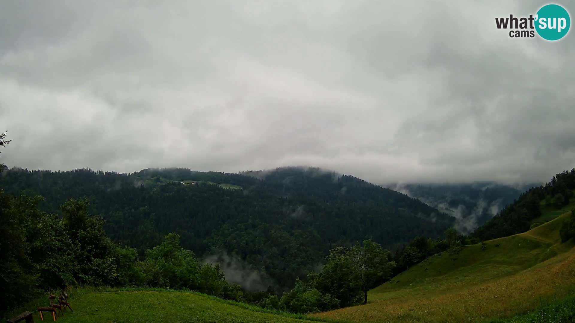 Webcam Brunarica Dražgoše – Live View of Ratitovec (1666 m)