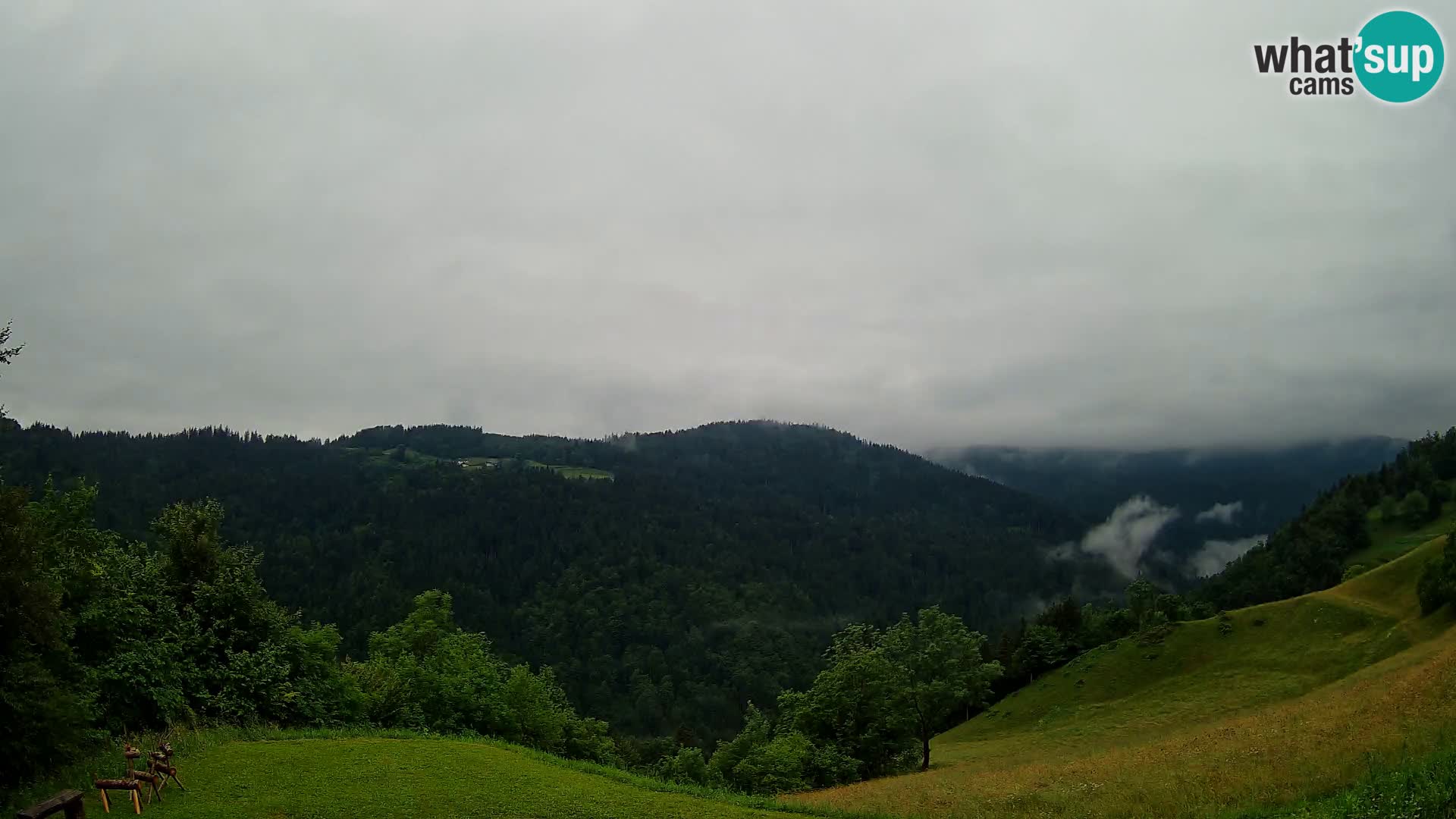 Webcam Brunarica Dražgoše – Liveblick auf Ratitovec (1666 m)