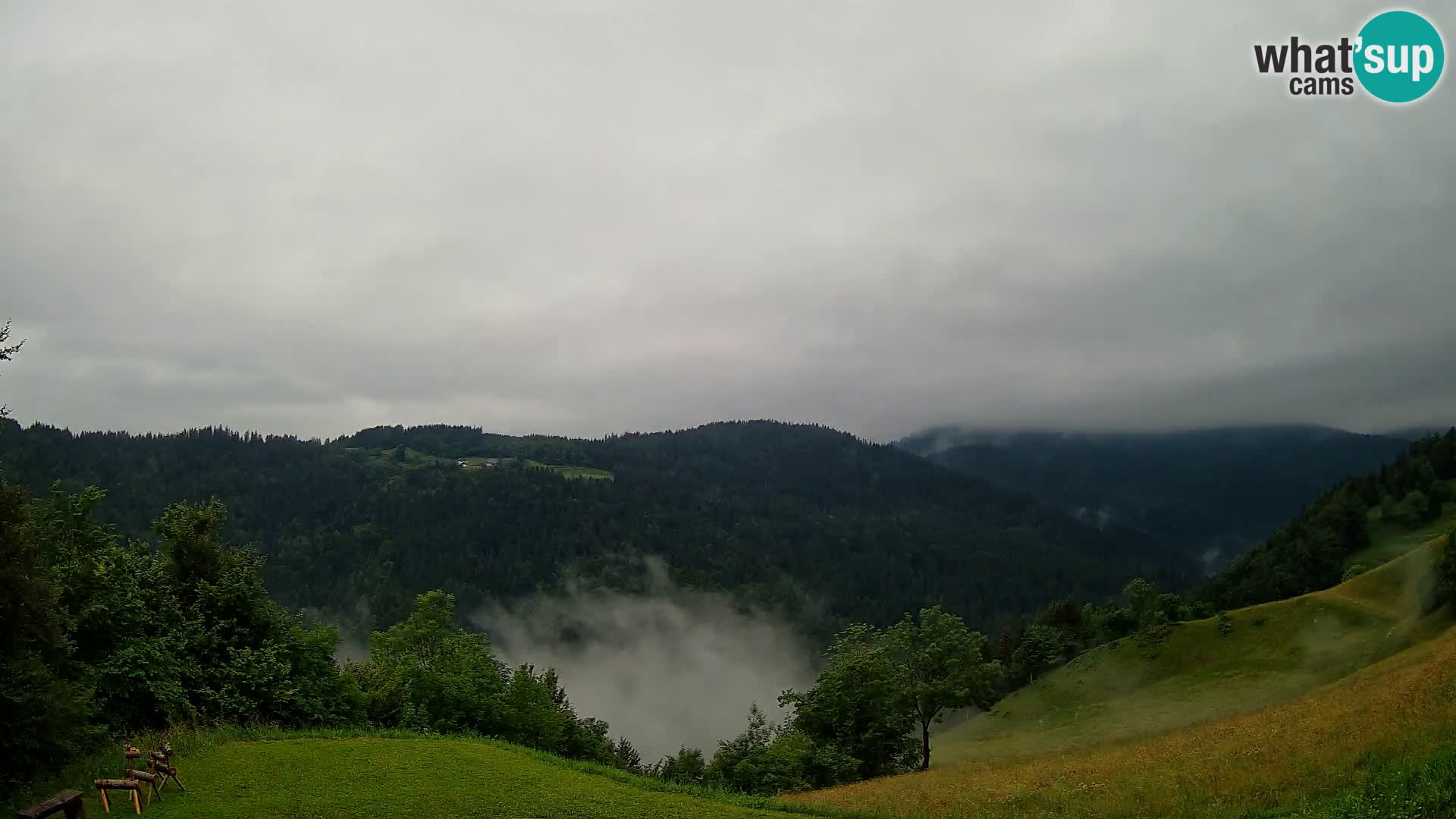Webcam Brunarica Dražgoše – Vista live sul Ratitovec (1666 m)