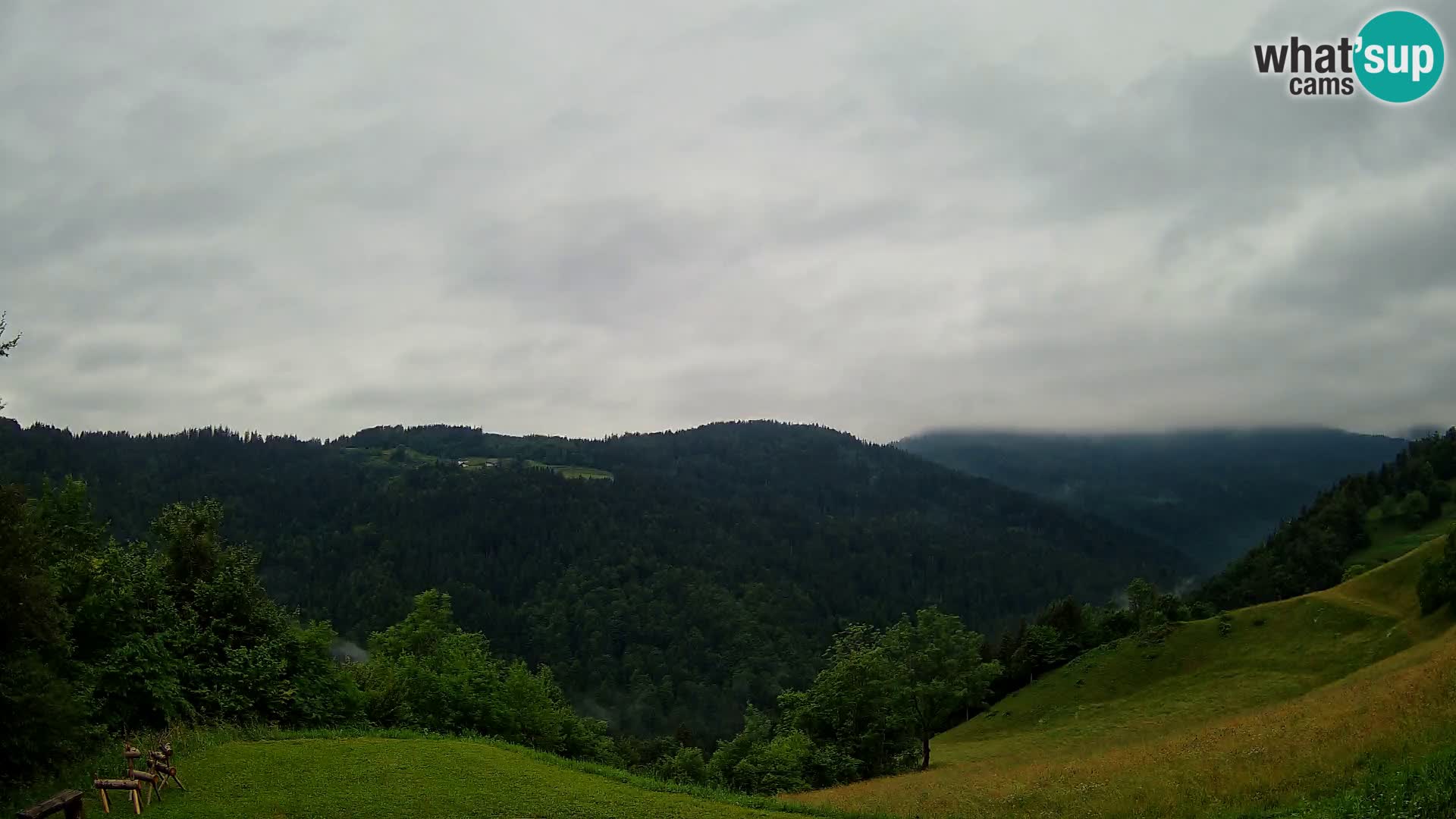 Webcam Brunarica Dražgoše – Liveblick auf Ratitovec (1666 m)