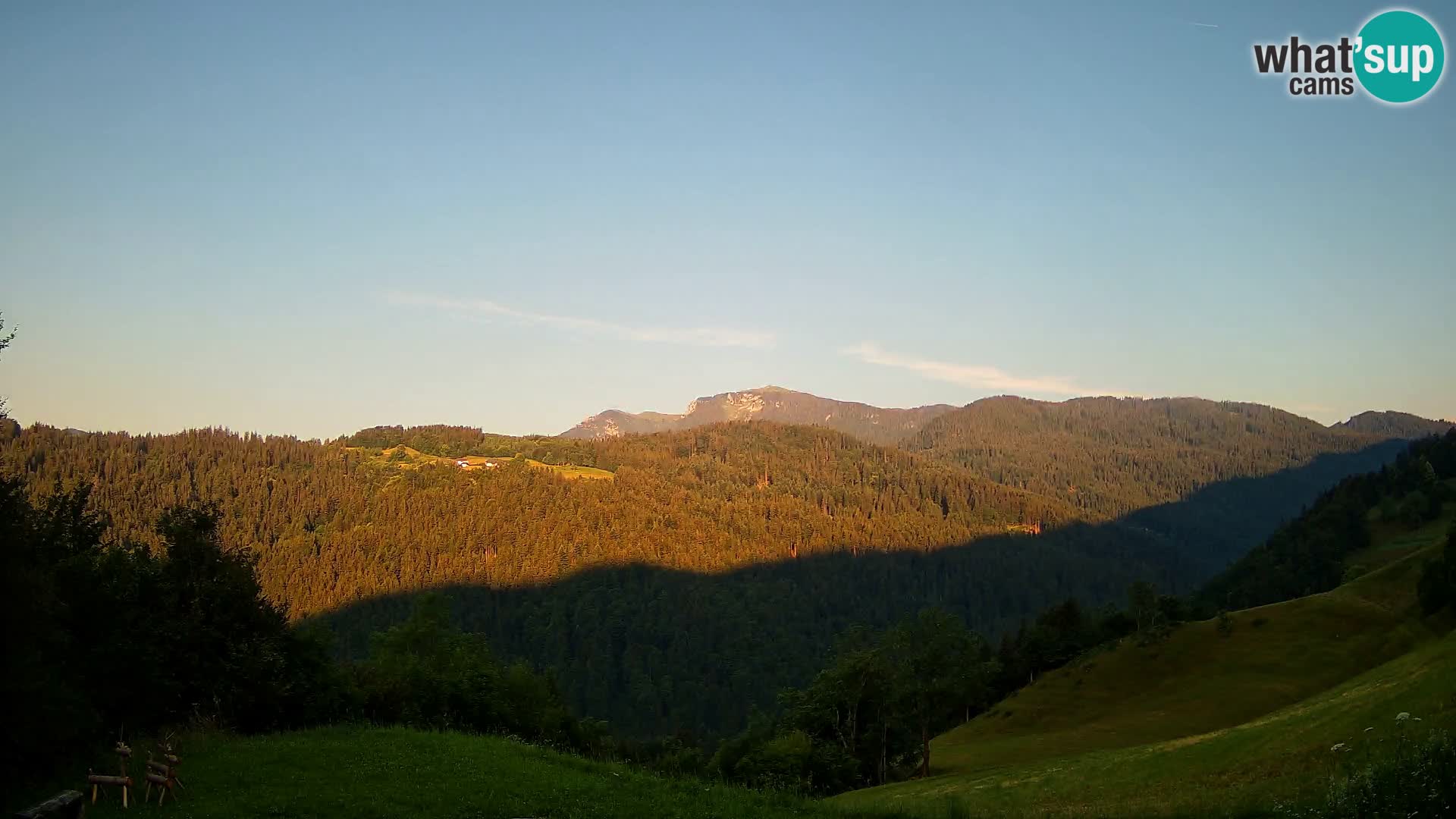 Webcam Brunarica Dražgoše – Live View of Ratitovec (1666 m)