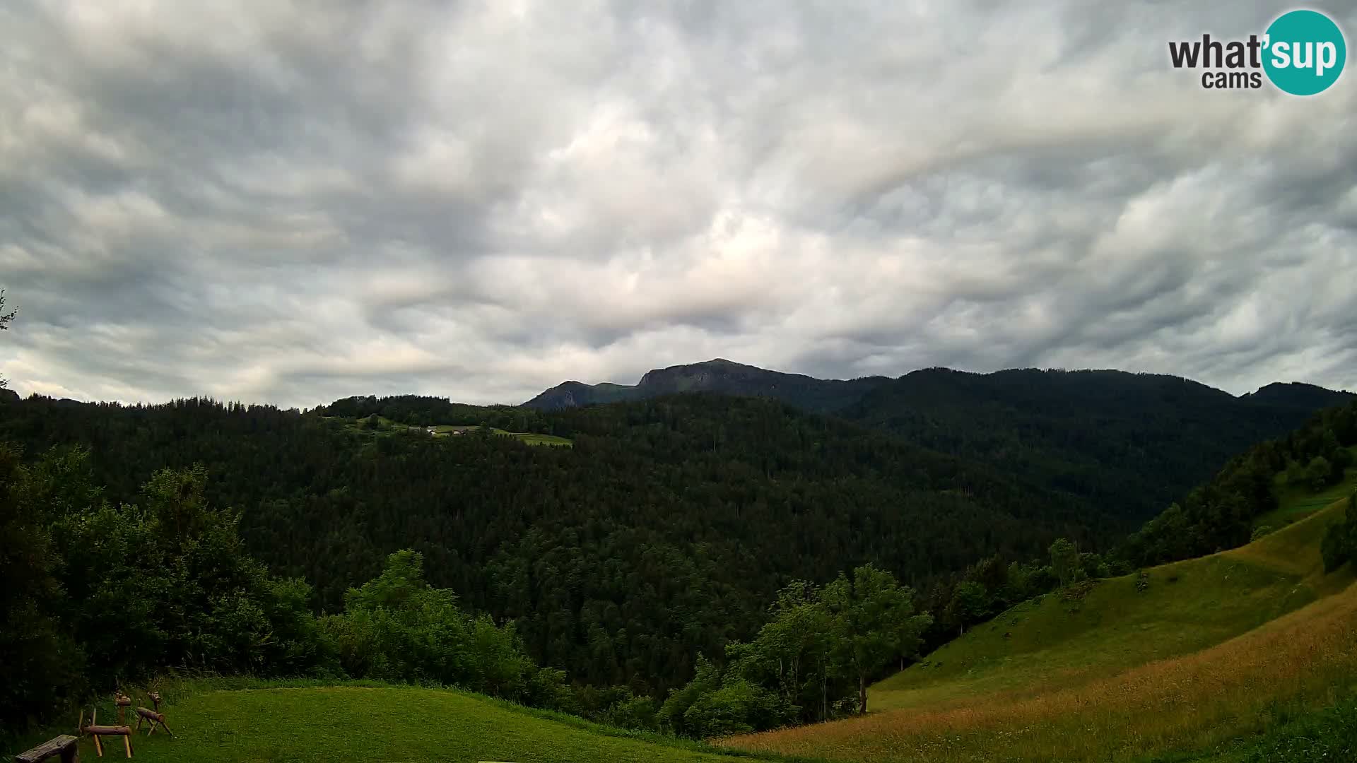 Web kamera Brunarica Dražgoše – Pogled uživo na Ratitovec (1666 m)