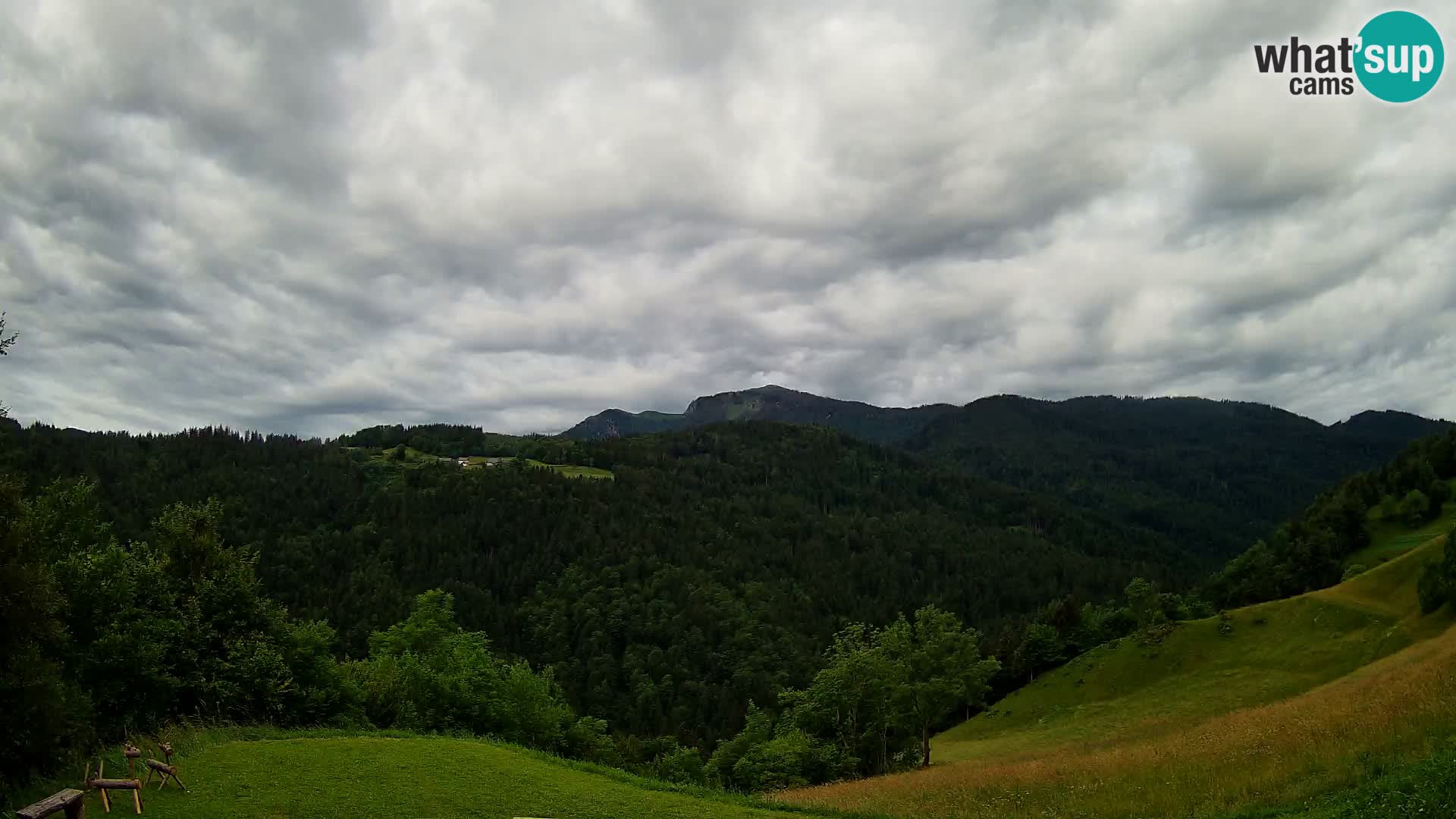 Webcam Brunarica Dražgoše – Live View of Ratitovec (1666 m)