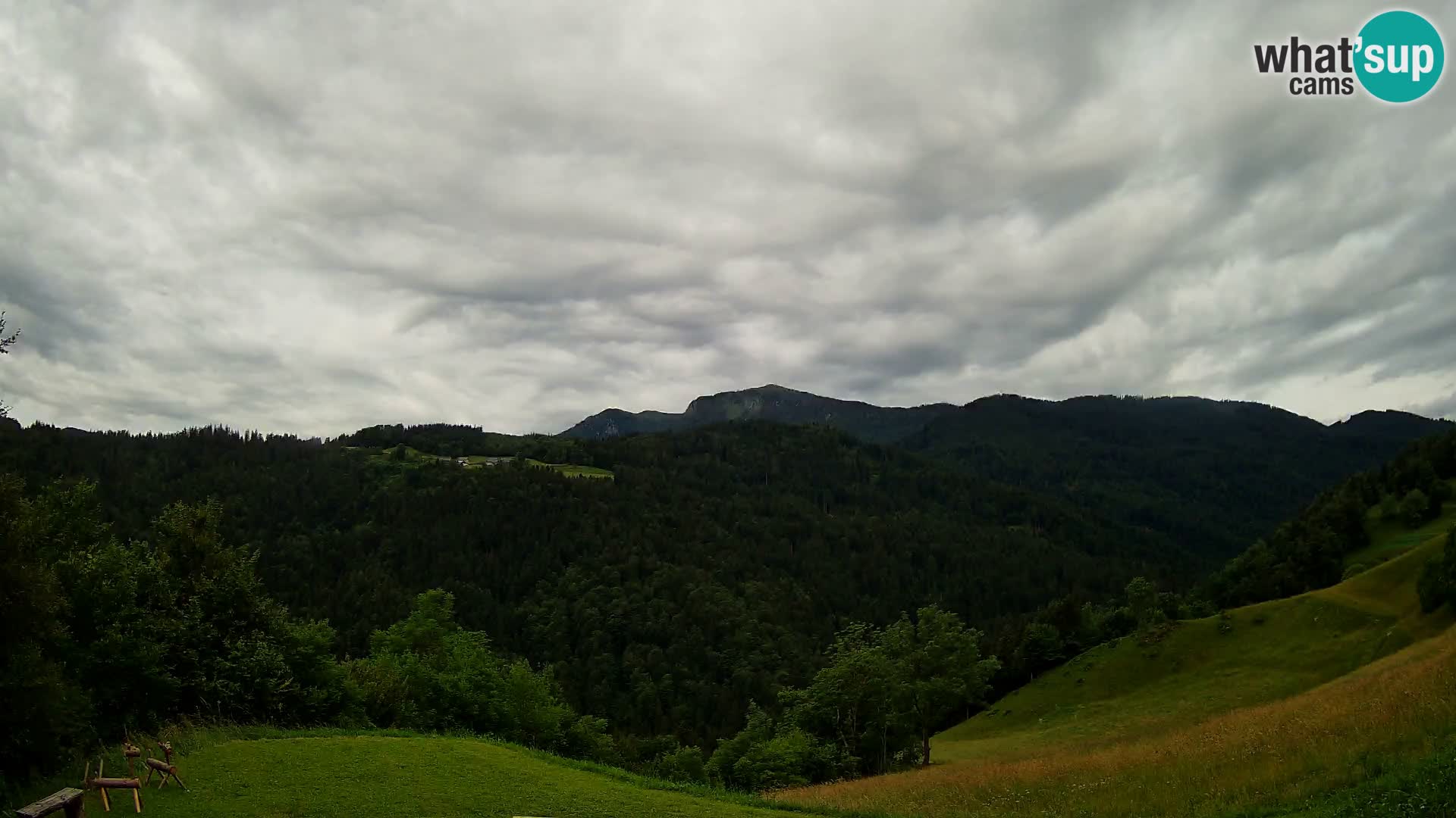 Webcam Brunarica Dražgoše – Live View of Ratitovec (1666 m)