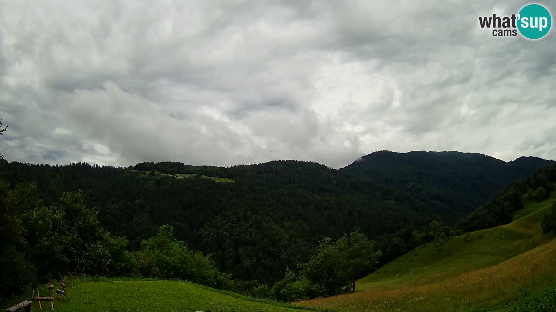 Webcam Brunarica Dražgoše – Live View of Ratitovec (1666 m)