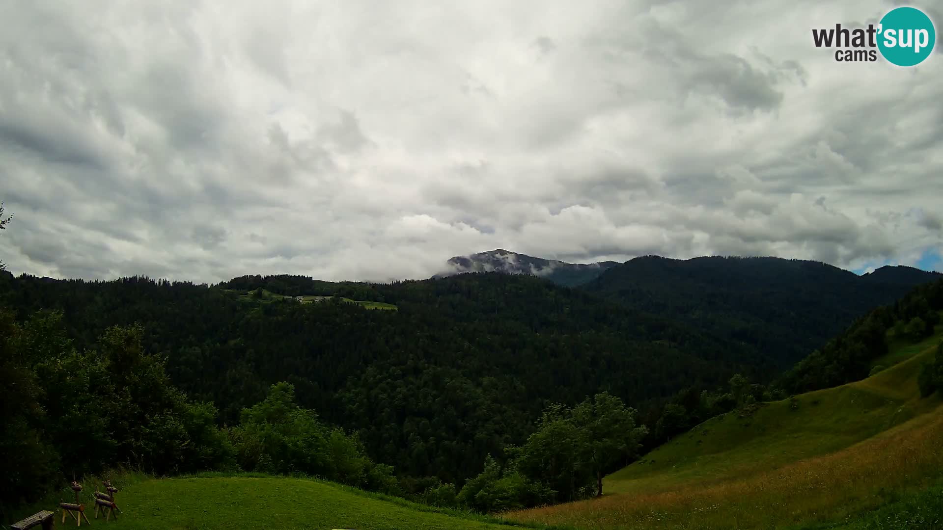 Webcam Brunarica Dražgoše – Live View of Ratitovec (1666 m)