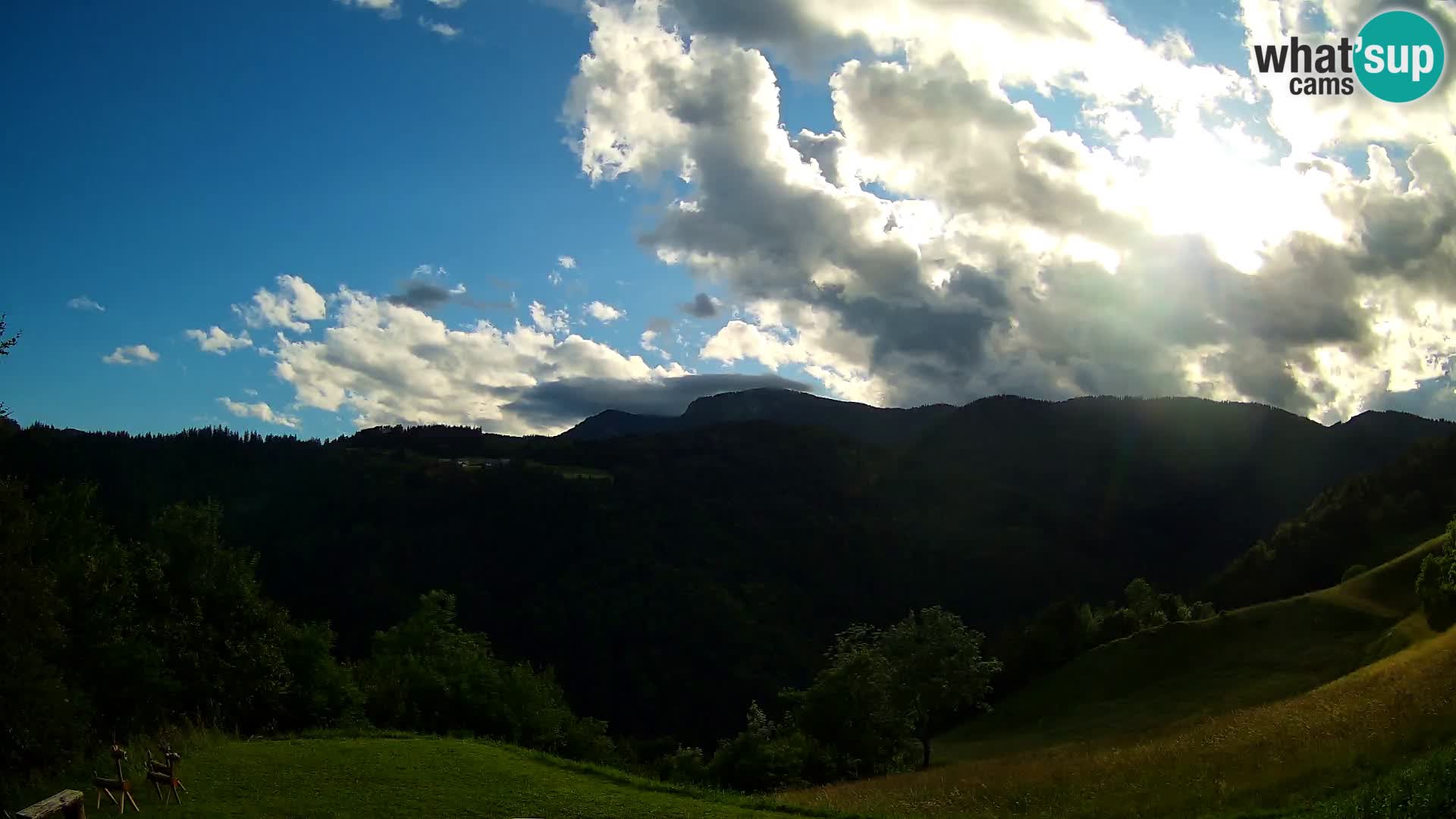 Spletna kamera Brunarica Dražgoše – Pogled v živo na Ratitovec (1666 m)
