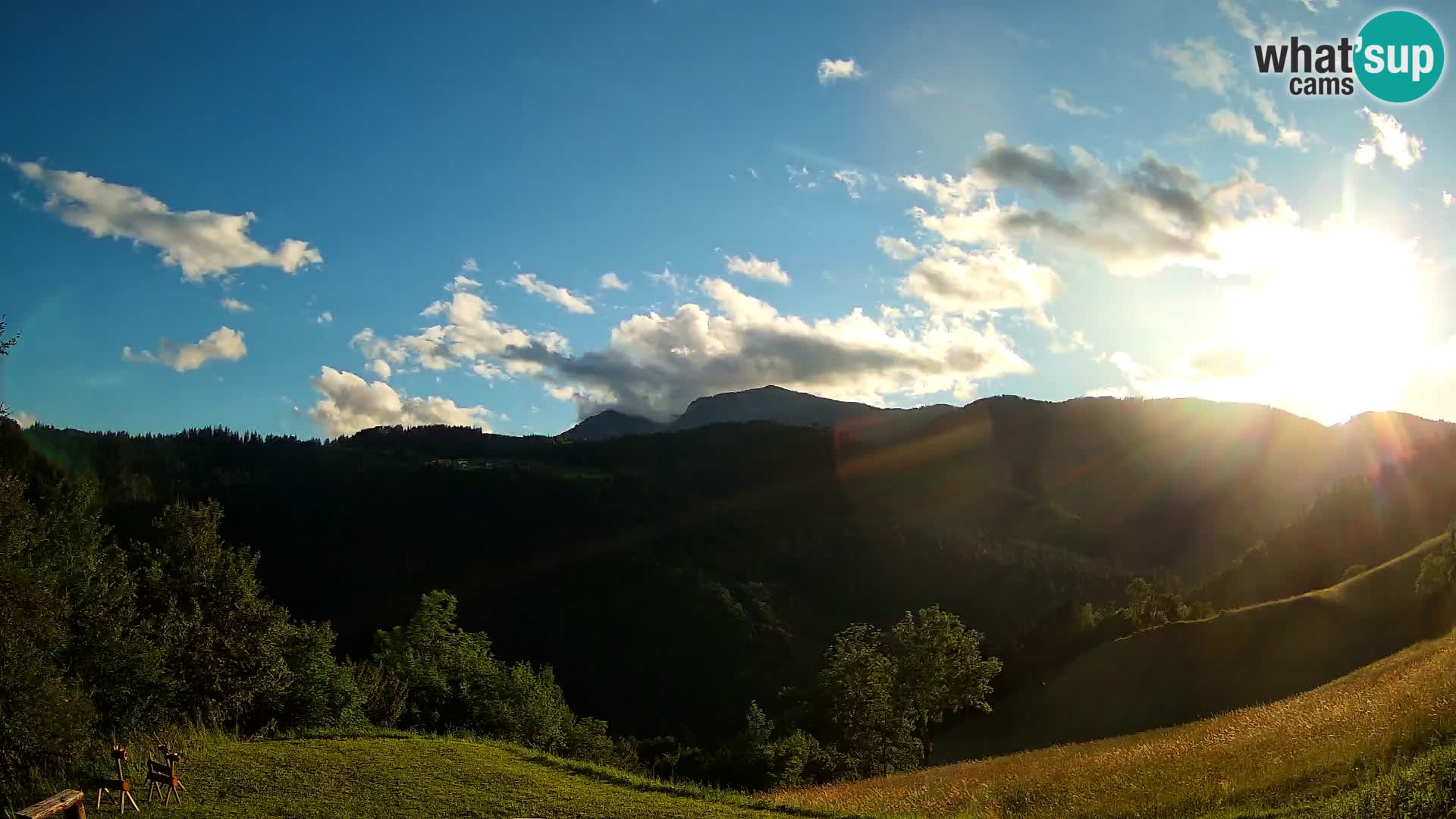 Webcam Brunarica Dražgoše – Liveblick auf Ratitovec (1666 m)