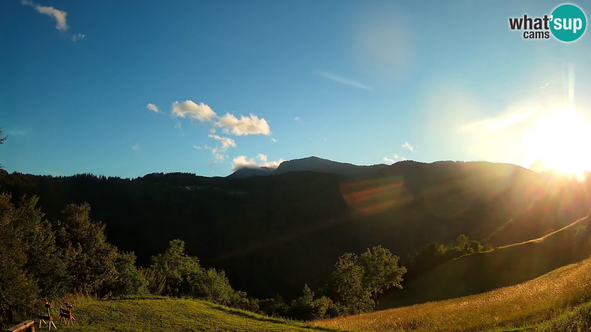 Webcam Brunarica Dražgoše – Liveblick auf Ratitovec (1666 m)