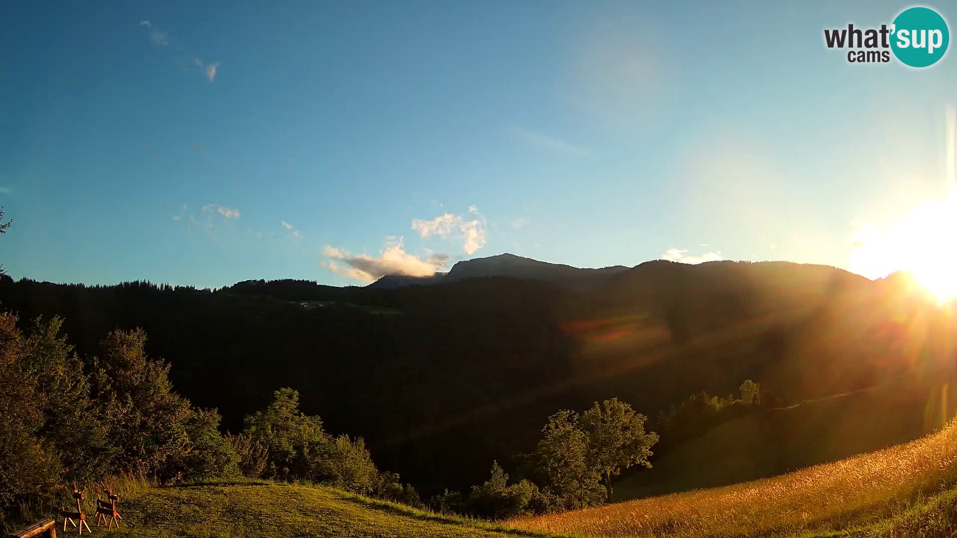 Webcam Brunarica Dražgoše – Liveblick auf Ratitovec (1666 m)