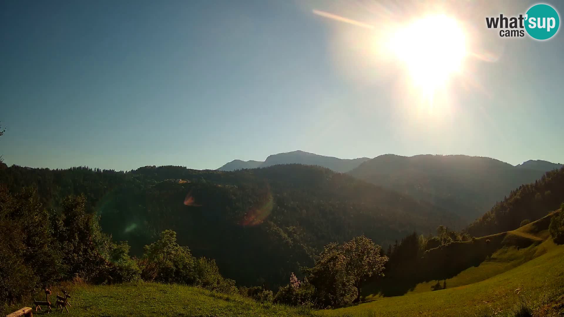 Webcam Brunarica Dražgoše – Live View of Ratitovec (1666 m)