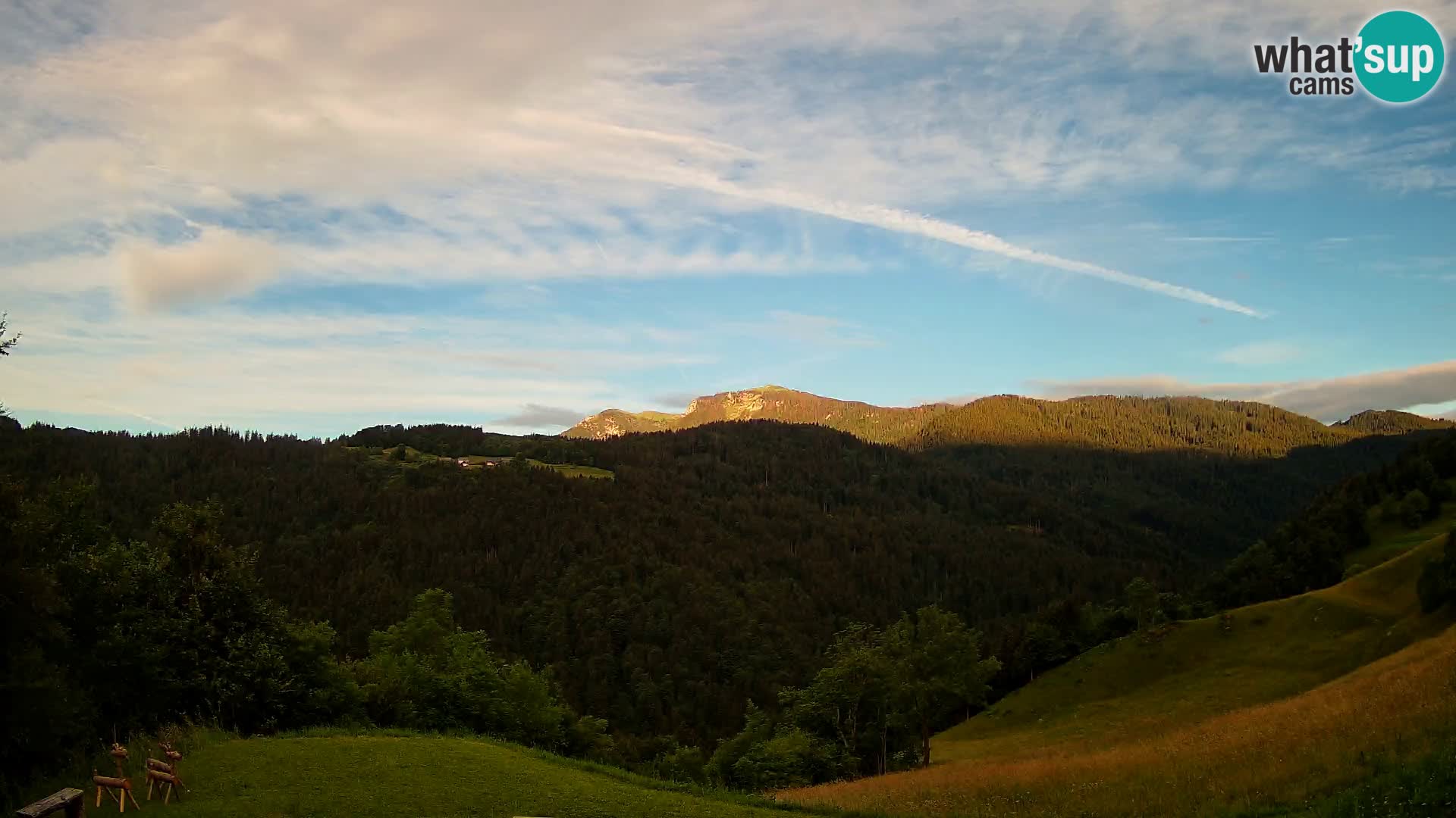 Webcam Brunarica Dražgoše – Live View of Ratitovec (1666 m)