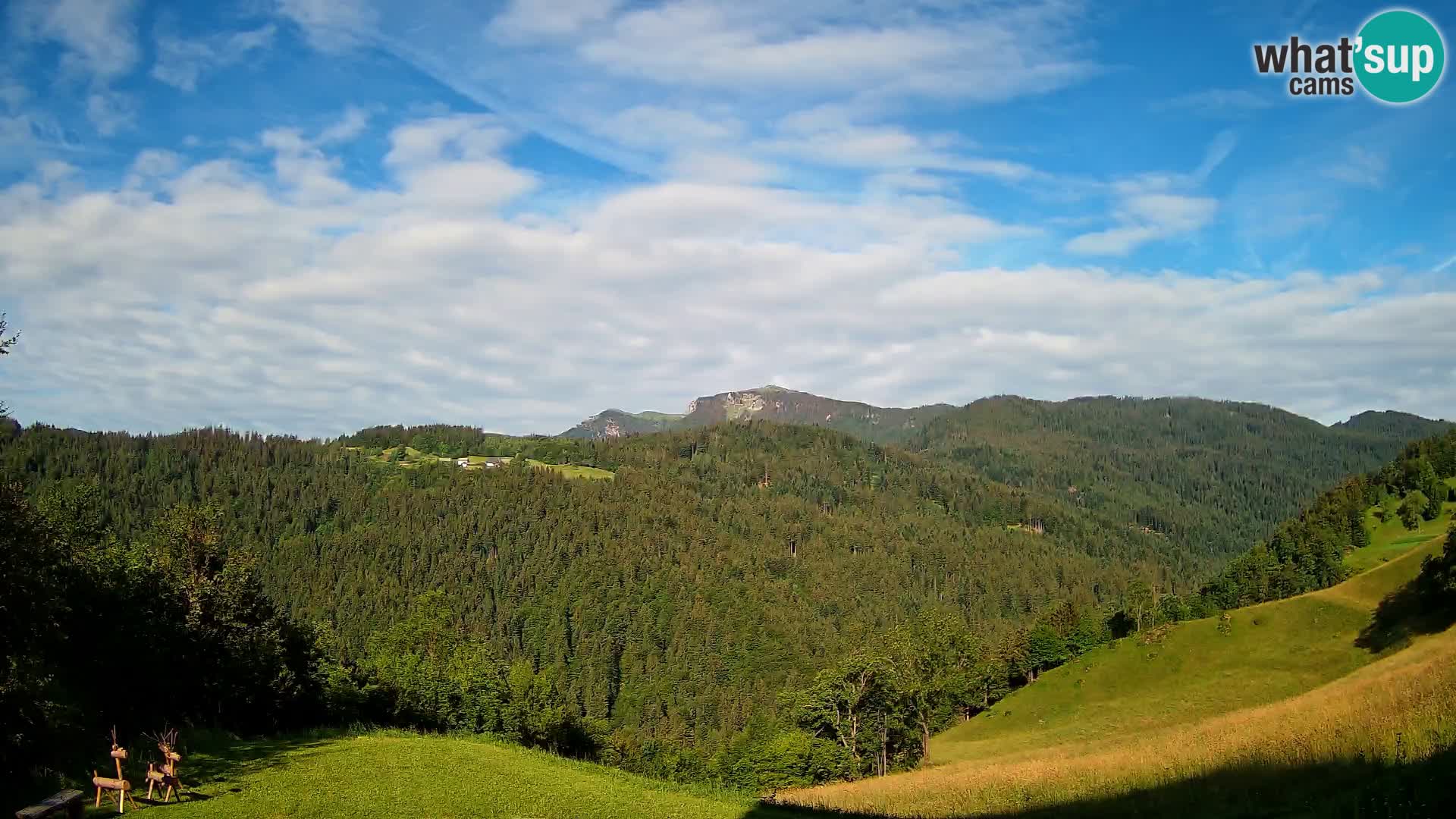 Webcam Brunarica Dražgoše – Liveblick auf Ratitovec (1666 m)