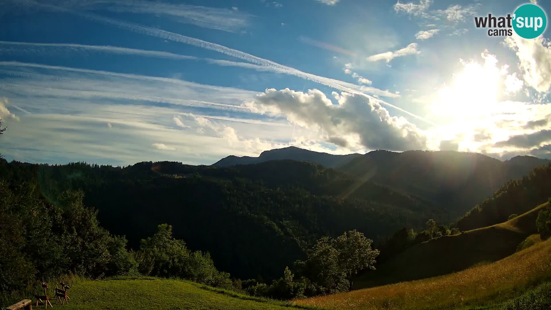 Webcam Brunarica Dražgoše – Live View of Ratitovec (1666 m)