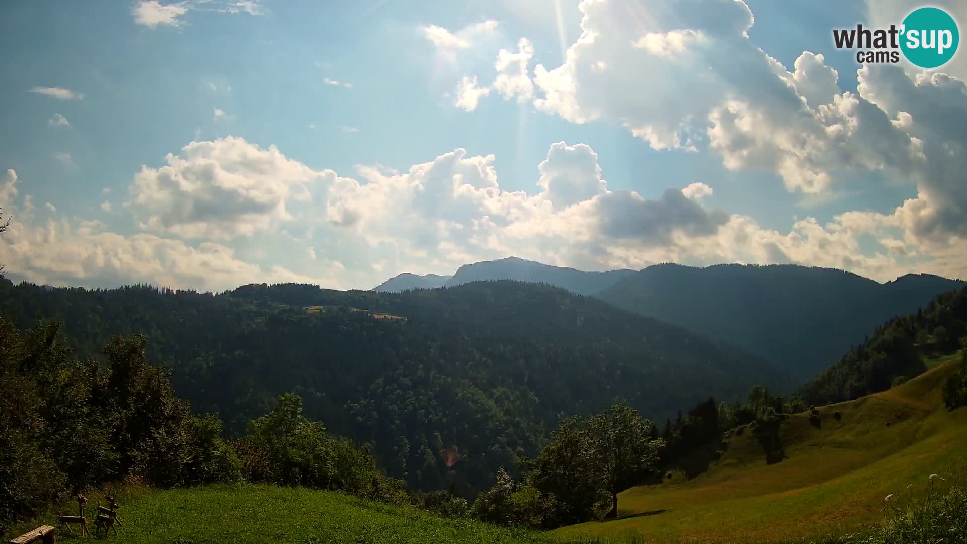 Webcam Brunarica Dražgoše – Vista live sul Ratitovec (1666 m)