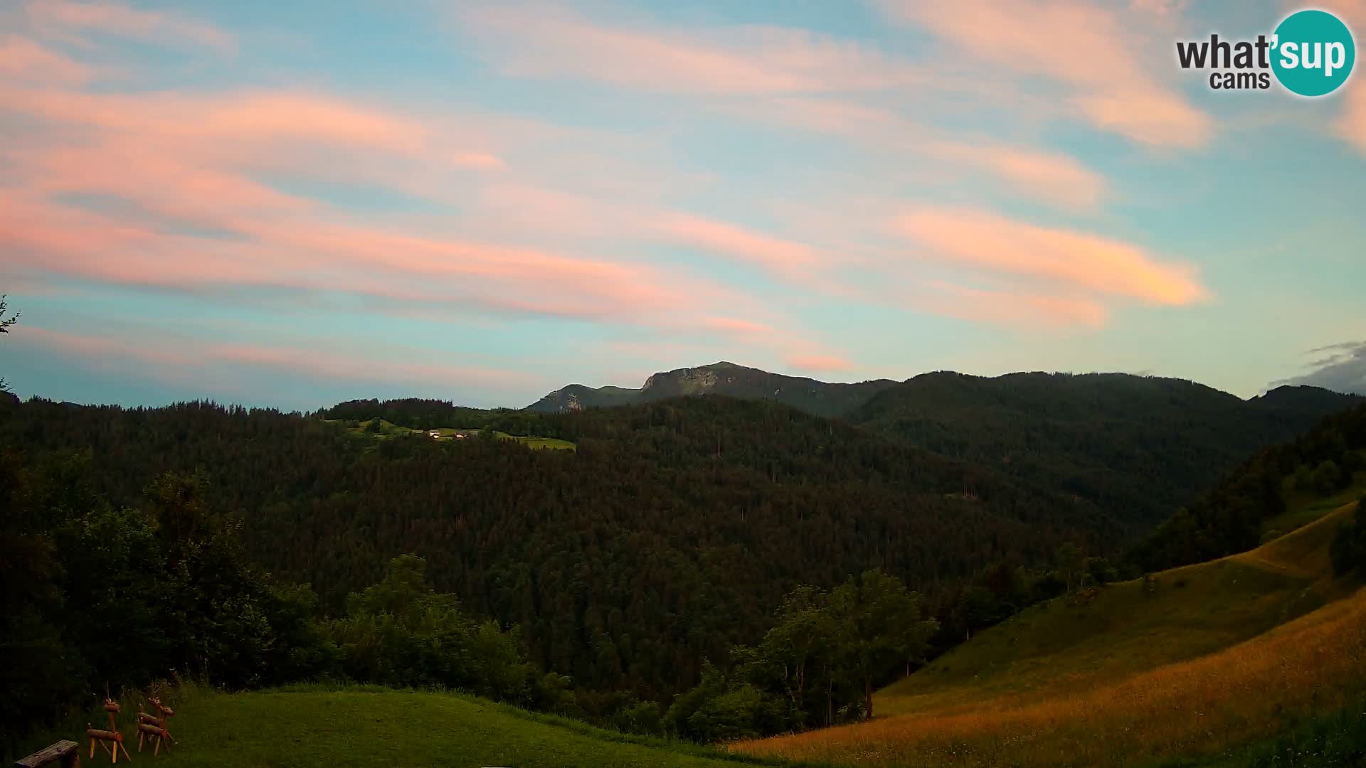 Webcam Brunarica Dražgoše – Live View of Ratitovec (1666 m)