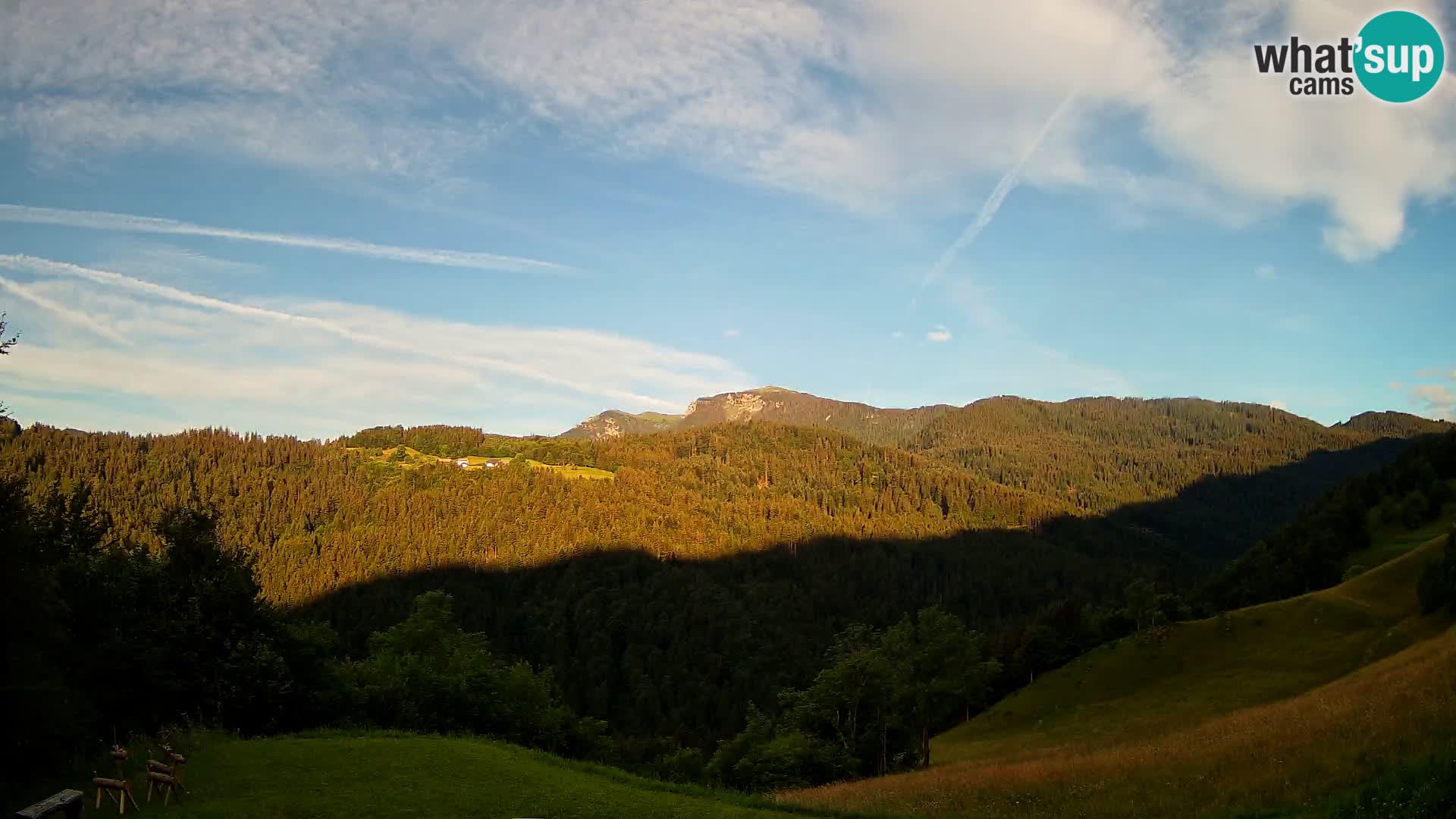 Webcam Brunarica Dražgoše – Live View of Ratitovec (1666 m)