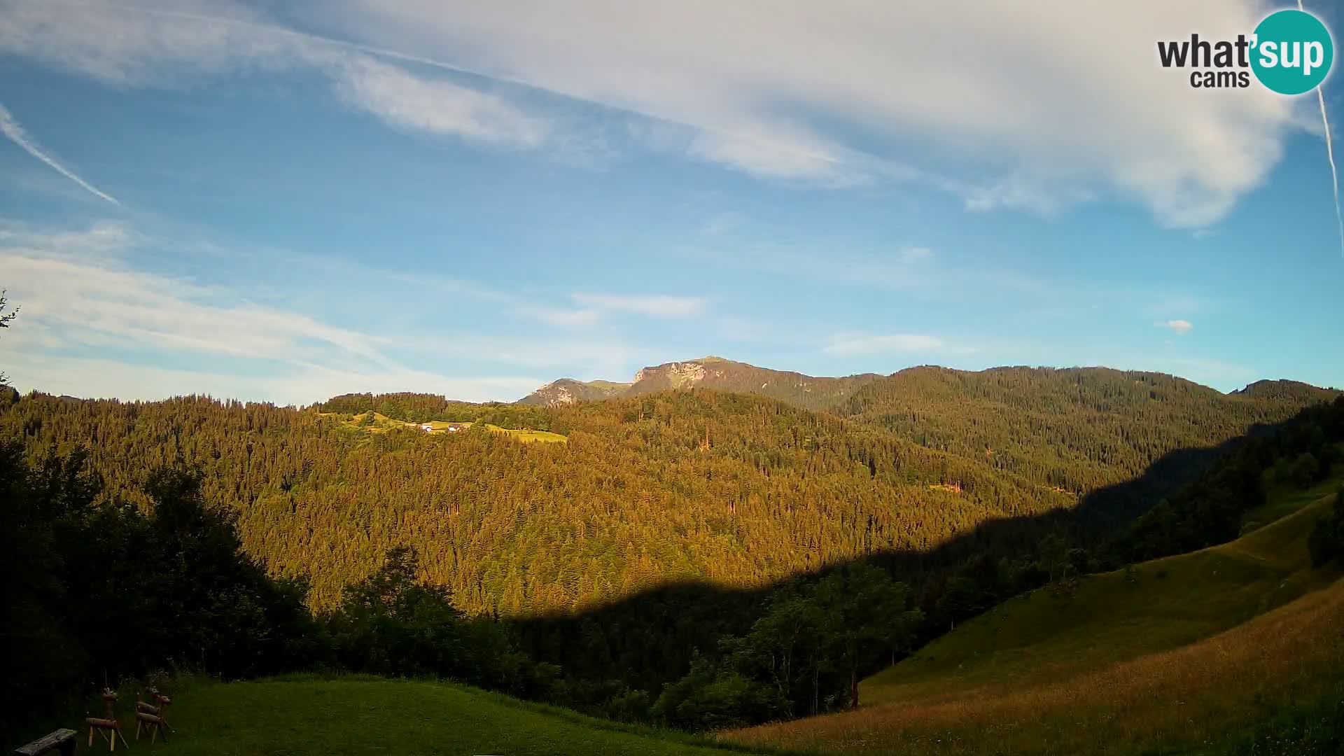 Spletna kamera Brunarica Dražgoše – Pogled v živo na Ratitovec (1666 m)
