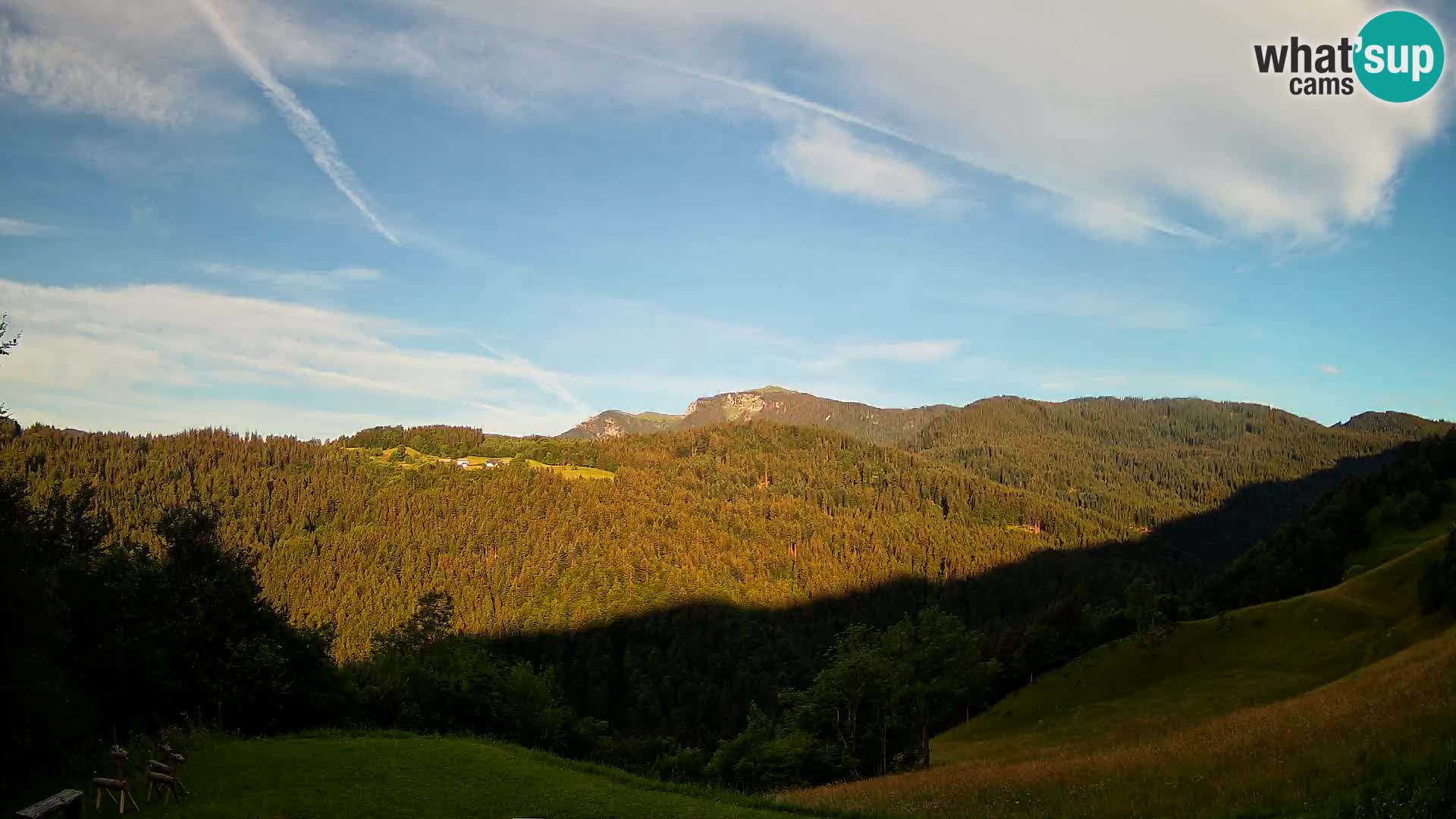 Spletna kamera Brunarica Dražgoše – Pogled v živo na Ratitovec (1666 m)