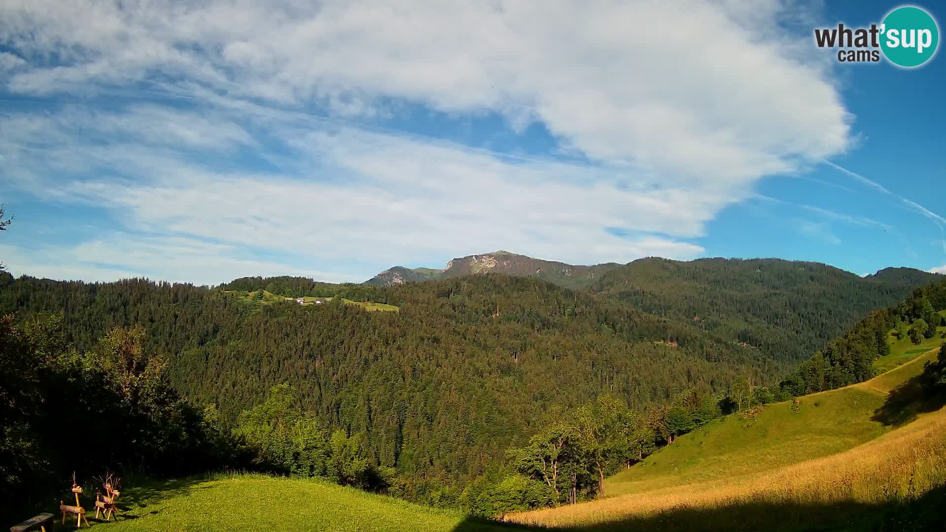 Webcam Brunarica Dražgoše – Vista live sul Ratitovec (1666 m)