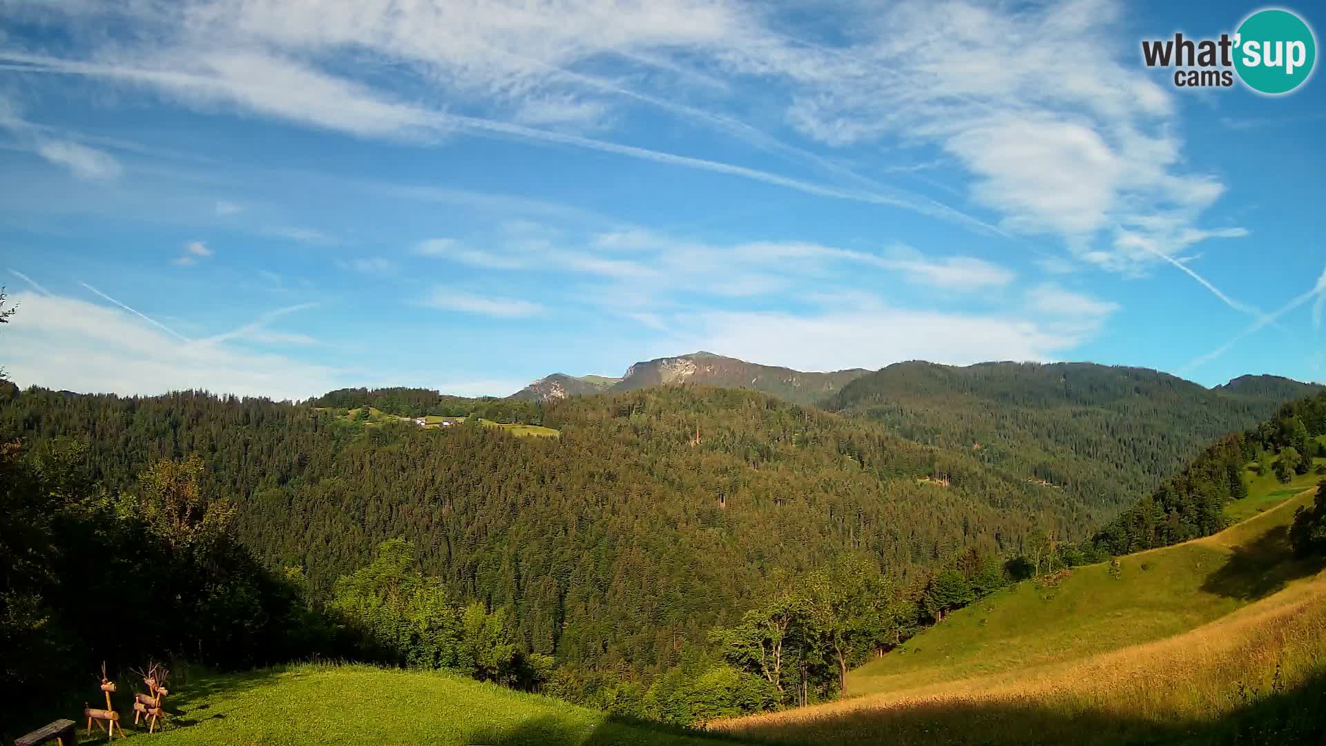Webcam Brunarica Dražgoše – Live View of Ratitovec (1666 m)