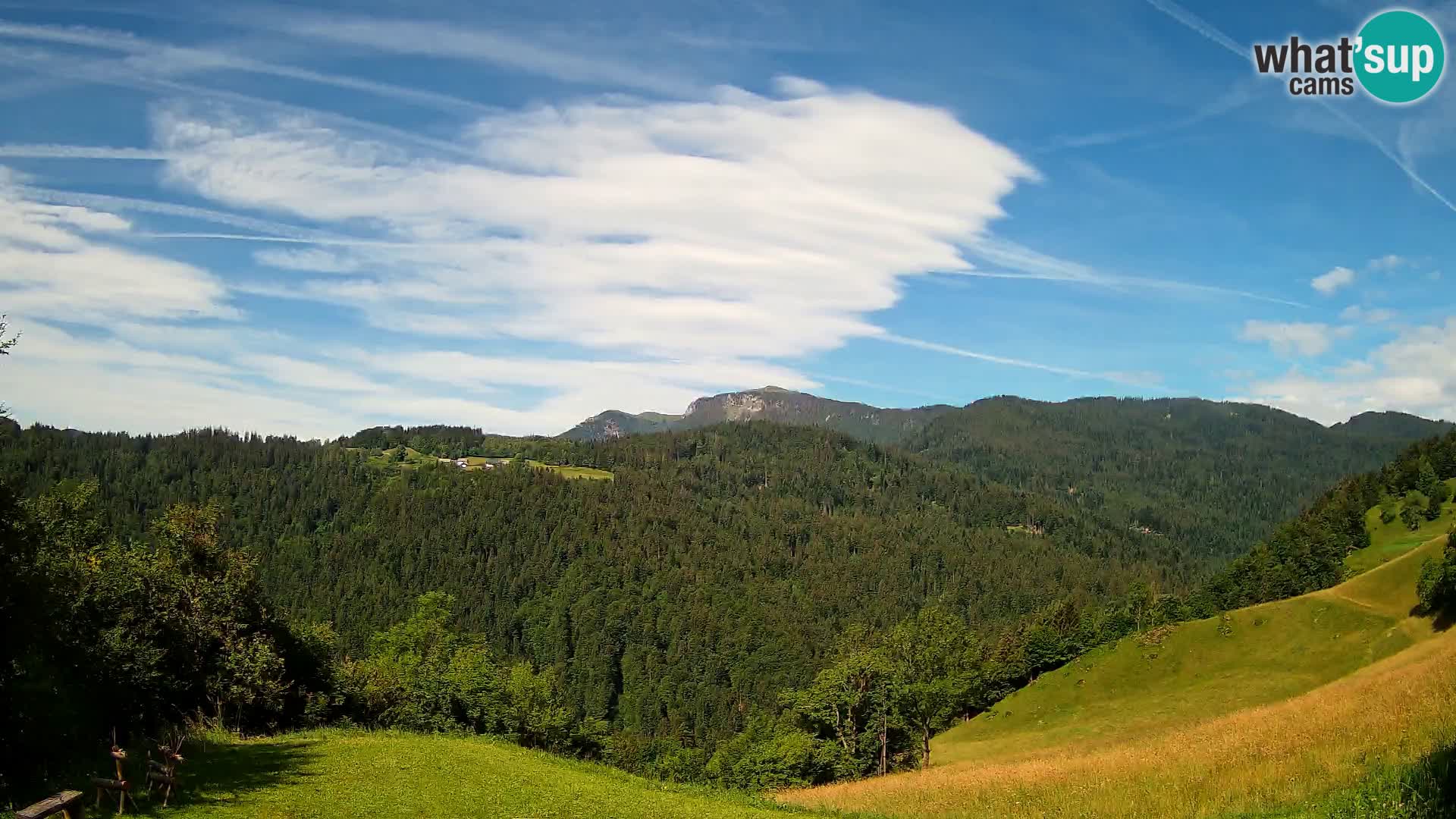 Webcam Brunarica Dražgoše – Vista live sul Ratitovec (1666 m)