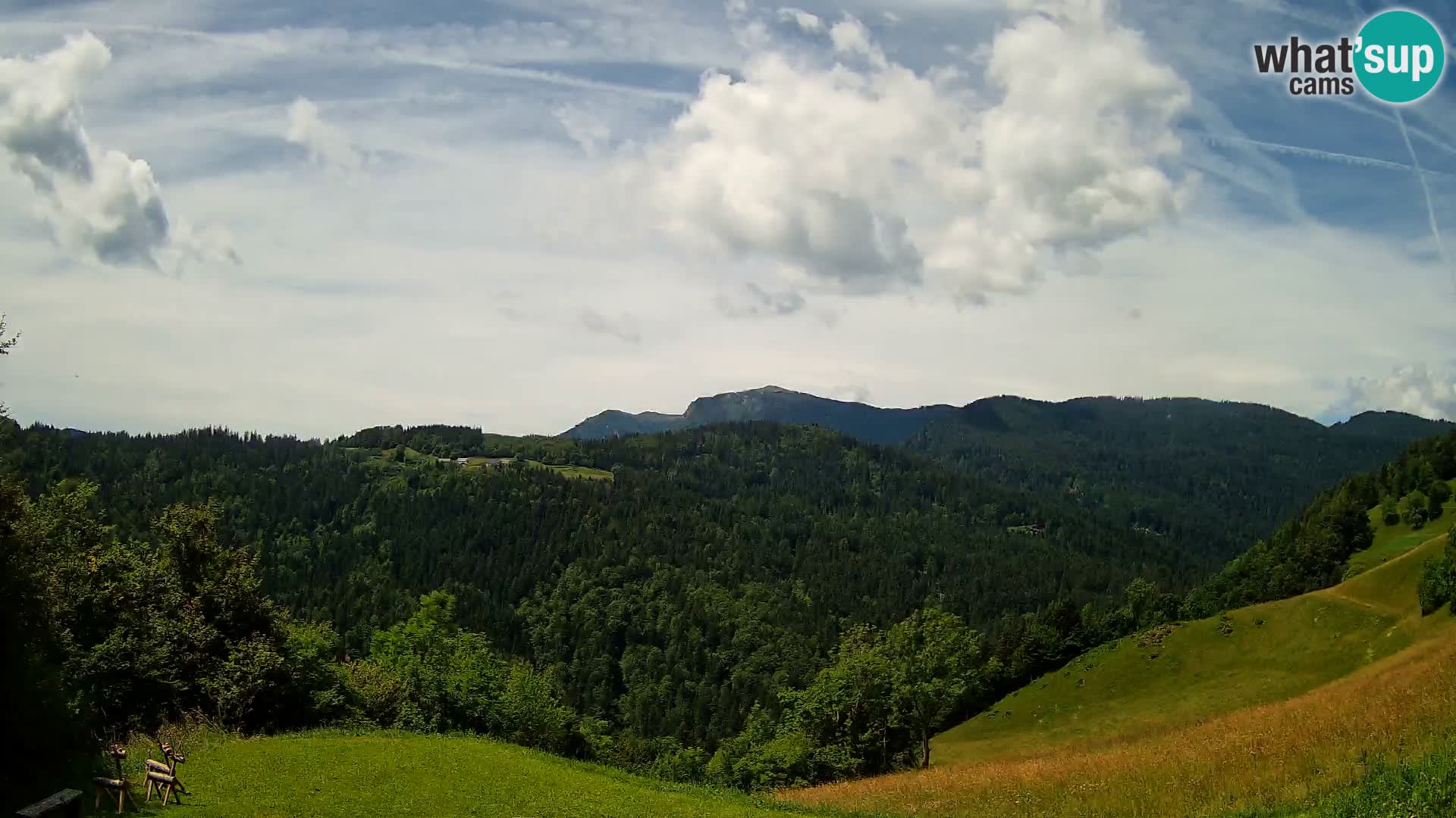 Webcam Brunarica Dražgoše – Liveblick auf Ratitovec (1666 m)