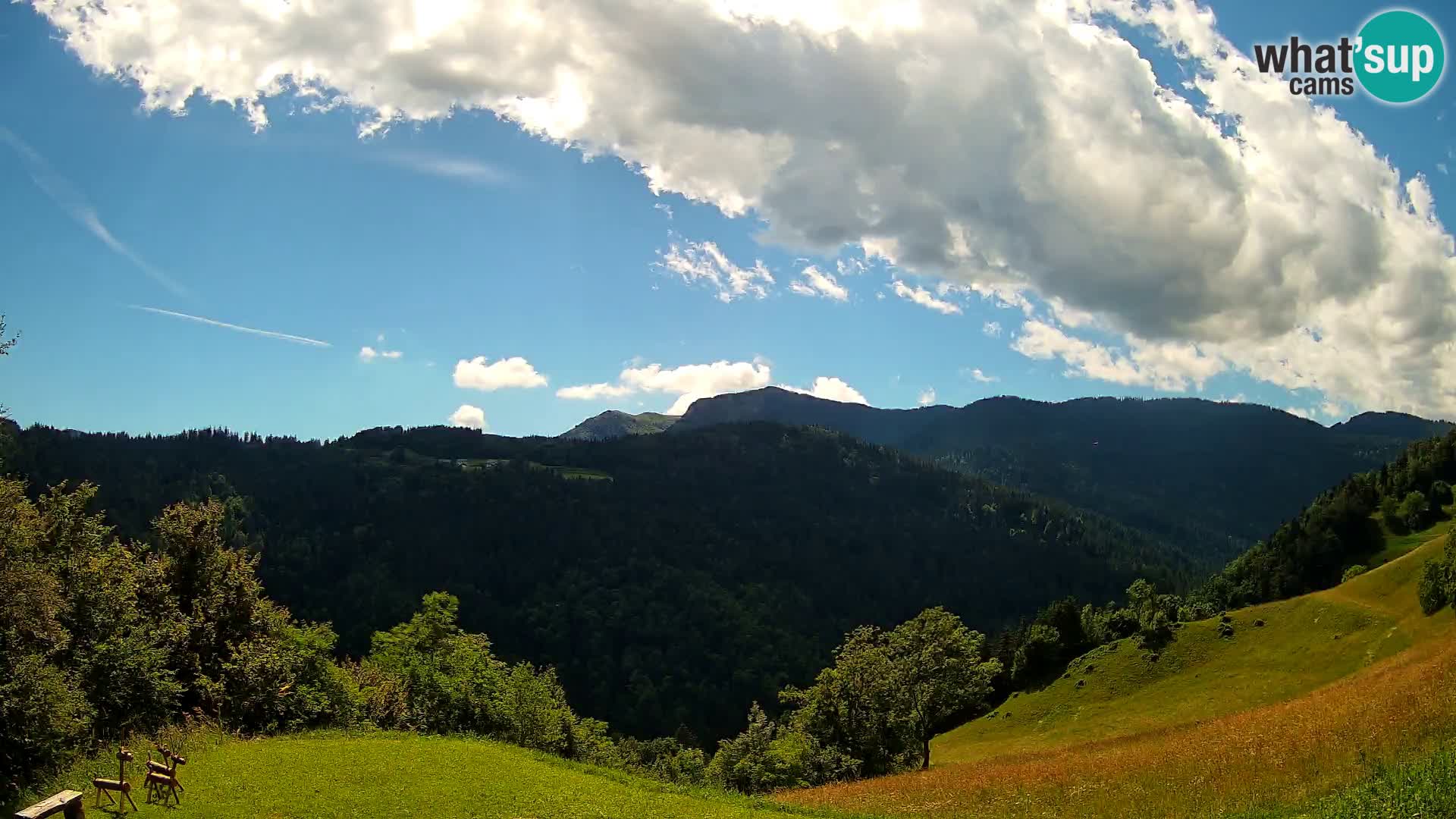 Webcam Brunarica Dražgoše – Liveblick auf Ratitovec (1666 m)