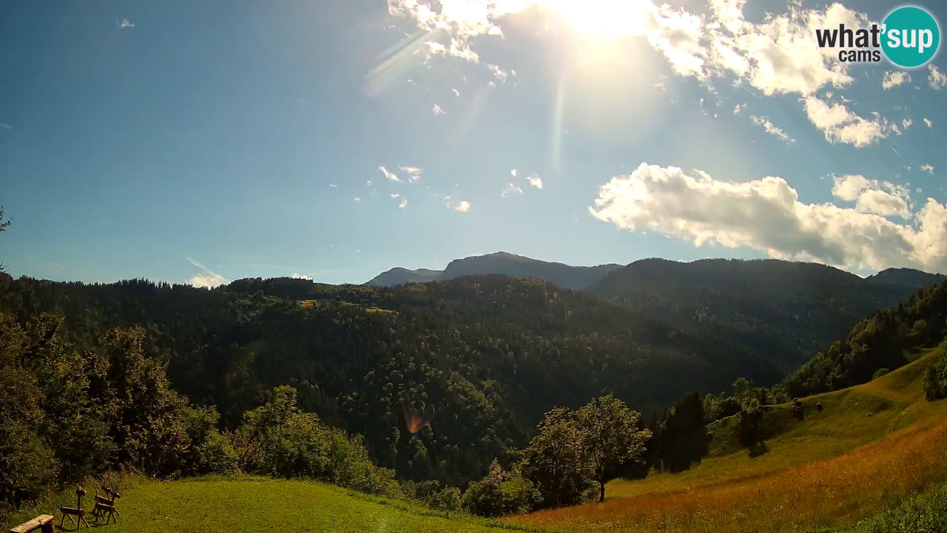 Webcam Brunarica Dražgoše – Liveblick auf Ratitovec (1666 m)