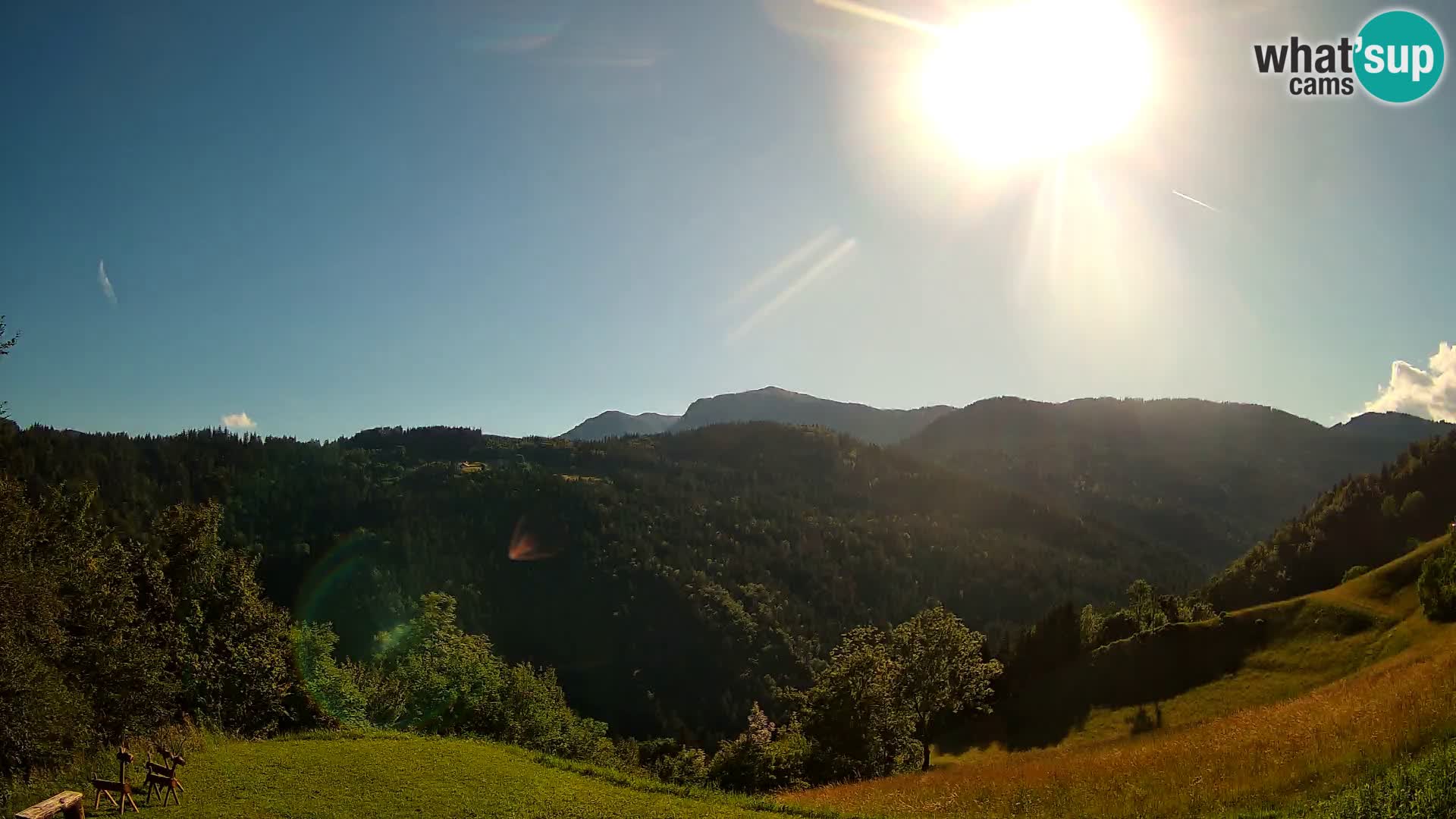Webcam Brunarica Dražgoše – Live View of Ratitovec (1666 m)