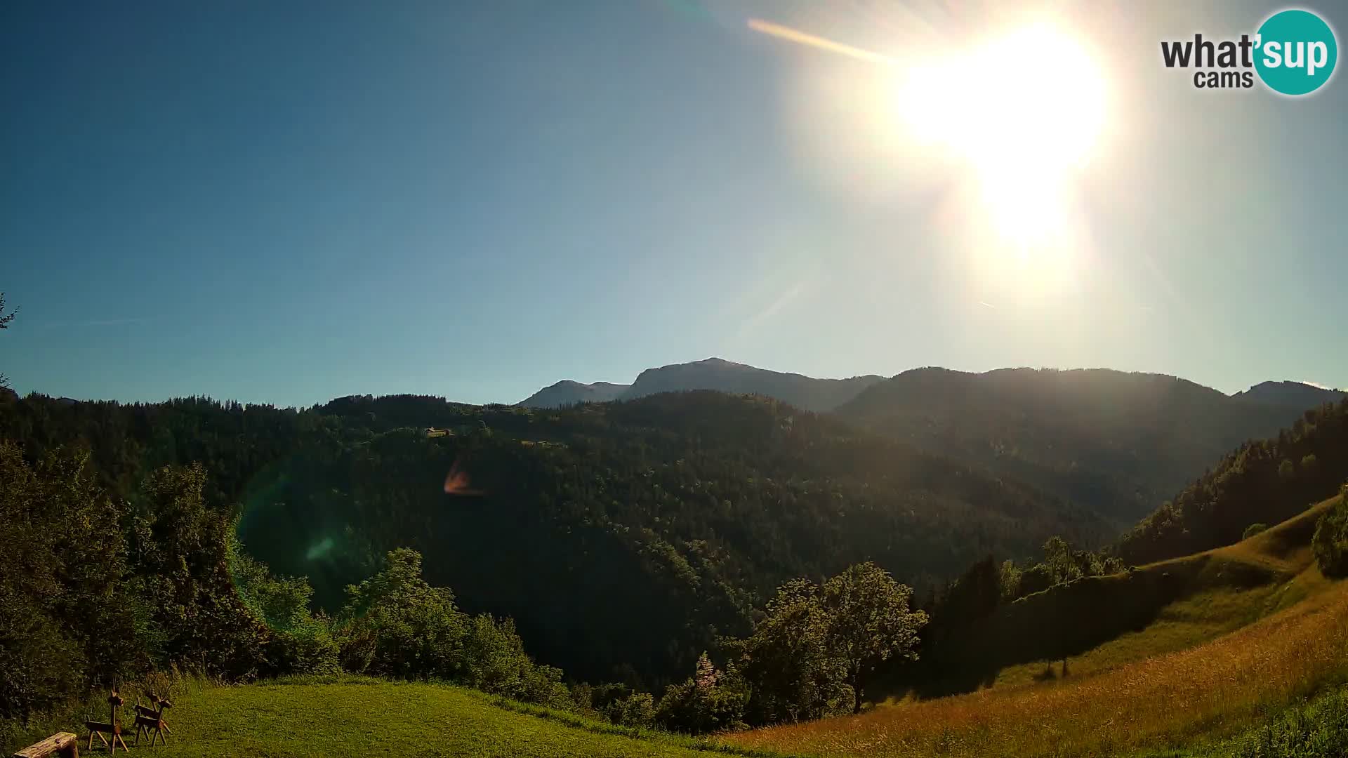 Webcam Brunarica Dražgoše – Live View of Ratitovec (1666 m)